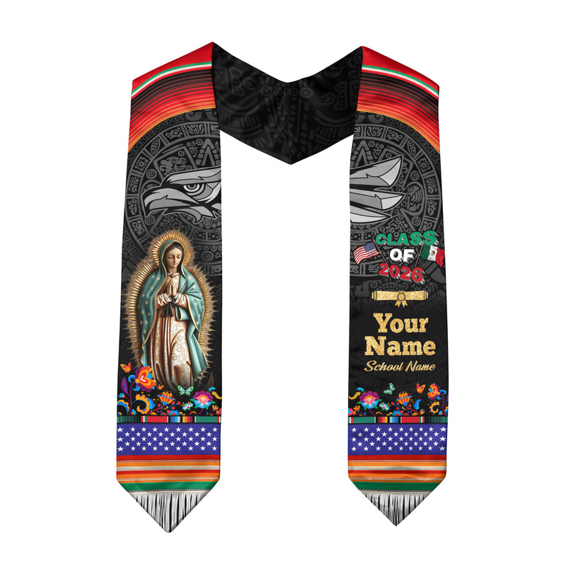 Mexican Flag Graduation Sash 2026, Mexico Stole, Custom Detail Option for Graduates