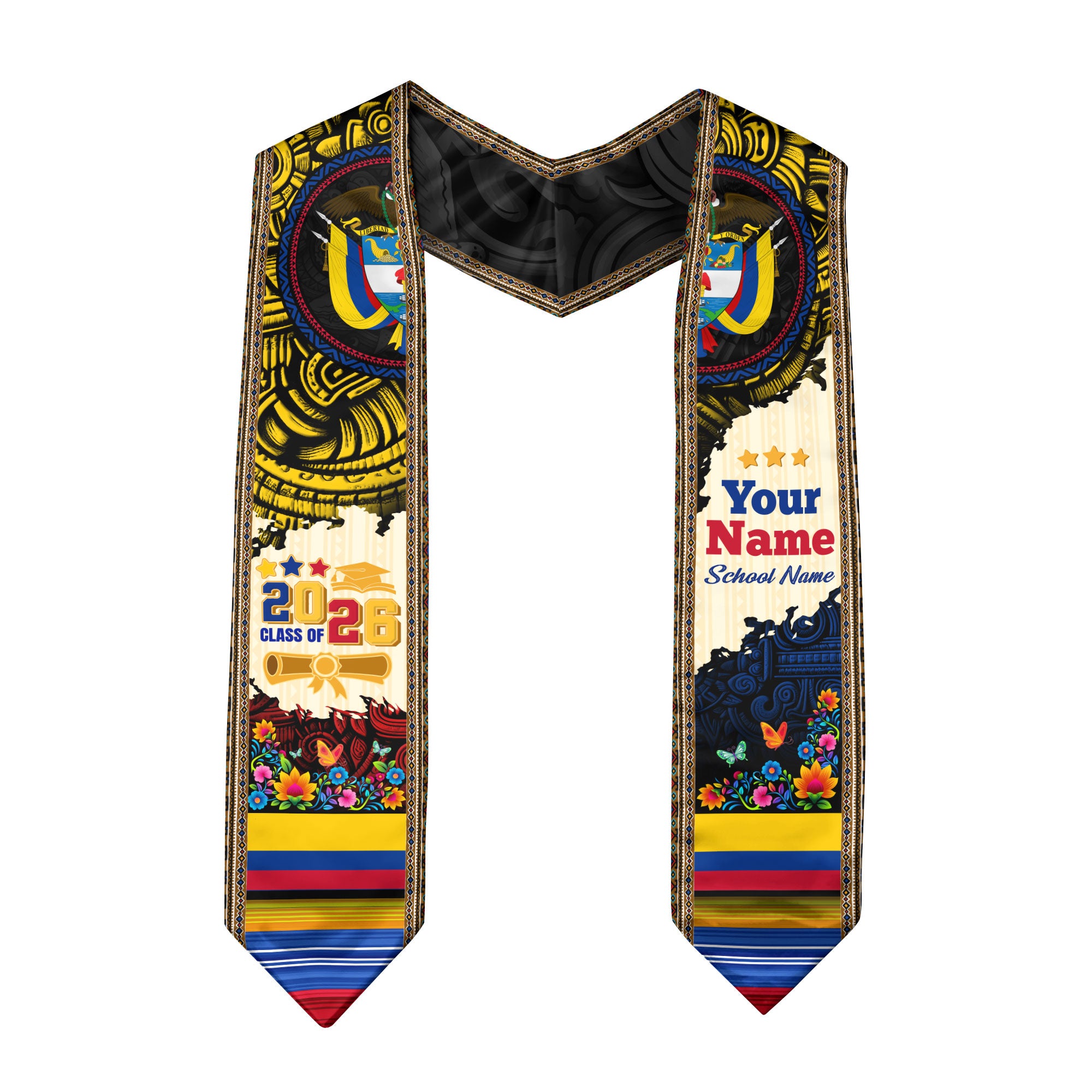 Colombia Stole for Graduation 2026, Colombian Flag Graduation Sash, Stole for Graduates