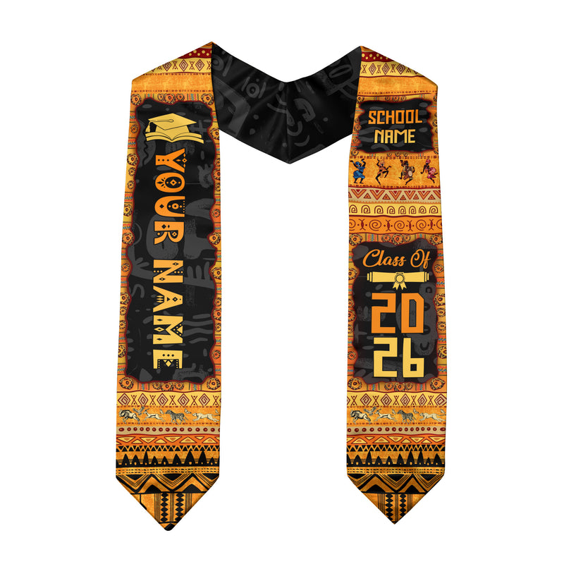 Customized African American Graduation Stole with Pan African Colors, Graduation Sash 2026