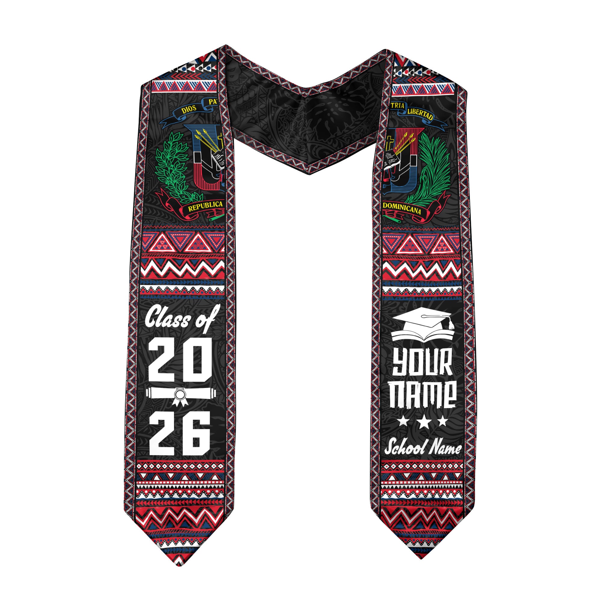Dominican Republic Stole, Graduation Sash 2026, Dominican Flag Graduation Stole
