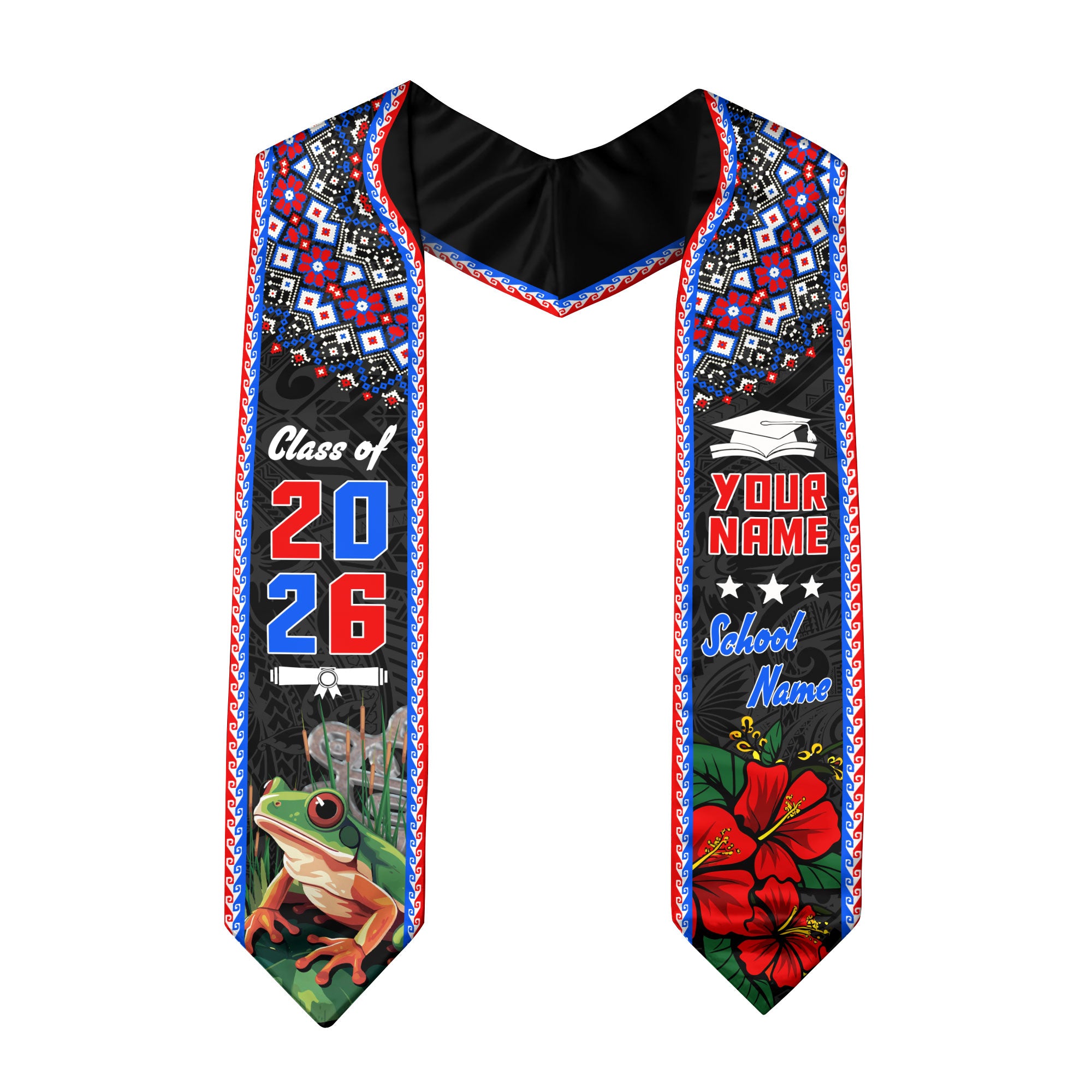 Puerto Rican Graduation Sash 2026, Puerto Rico Flag Stole, Custom Name Detail Option