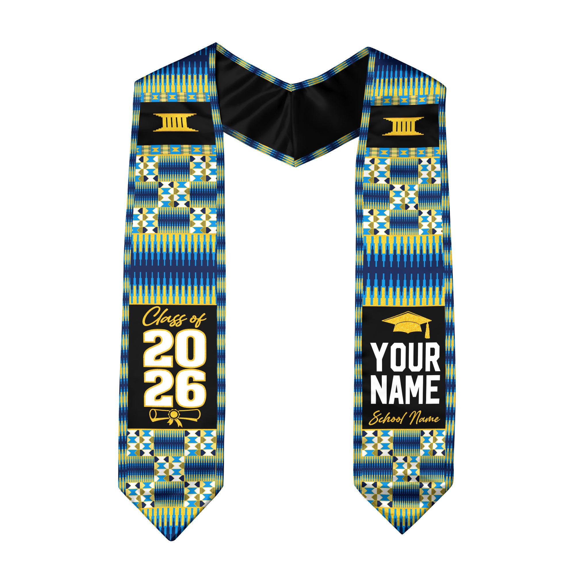 African Flag Graduation Stole 2026, Africa Stole Sash, Custom Accent for Graduates