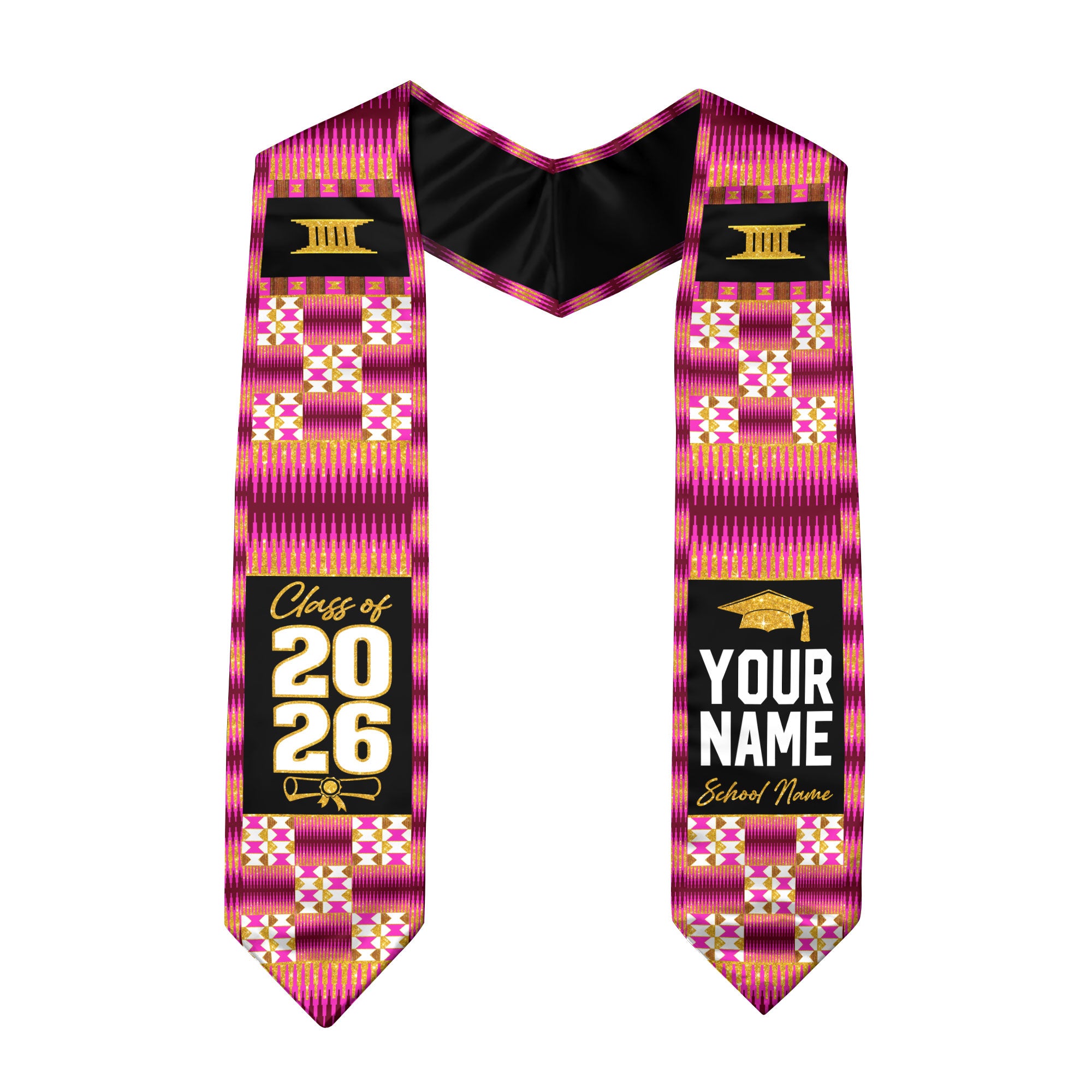 Africa Flag Graduation Stole 2026, African Grad Sash, Custom Details for Class of 2026