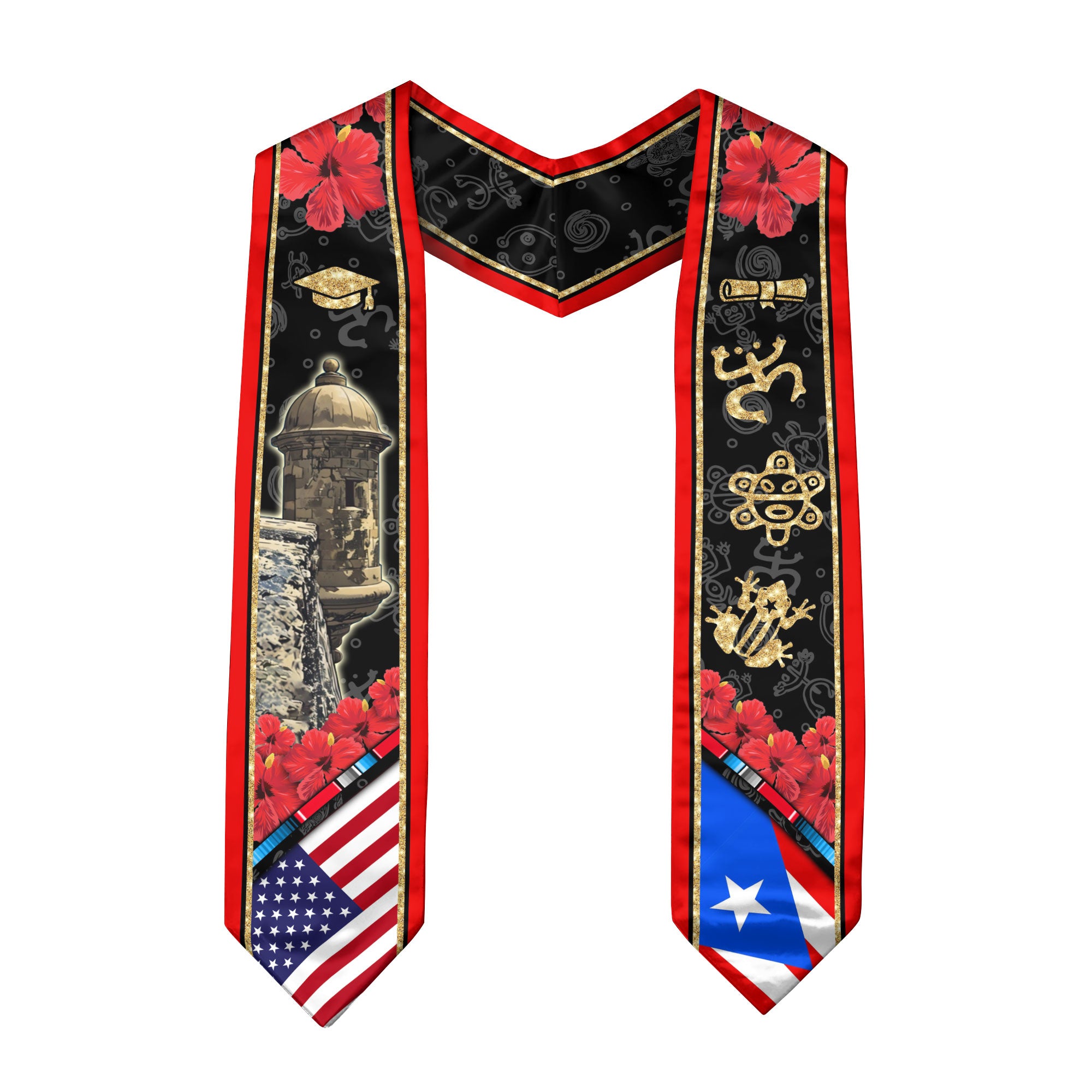 Puerto Rico Graduation Sash 2026, Puerto Rican Flag Graduation Stole, Class of 2026