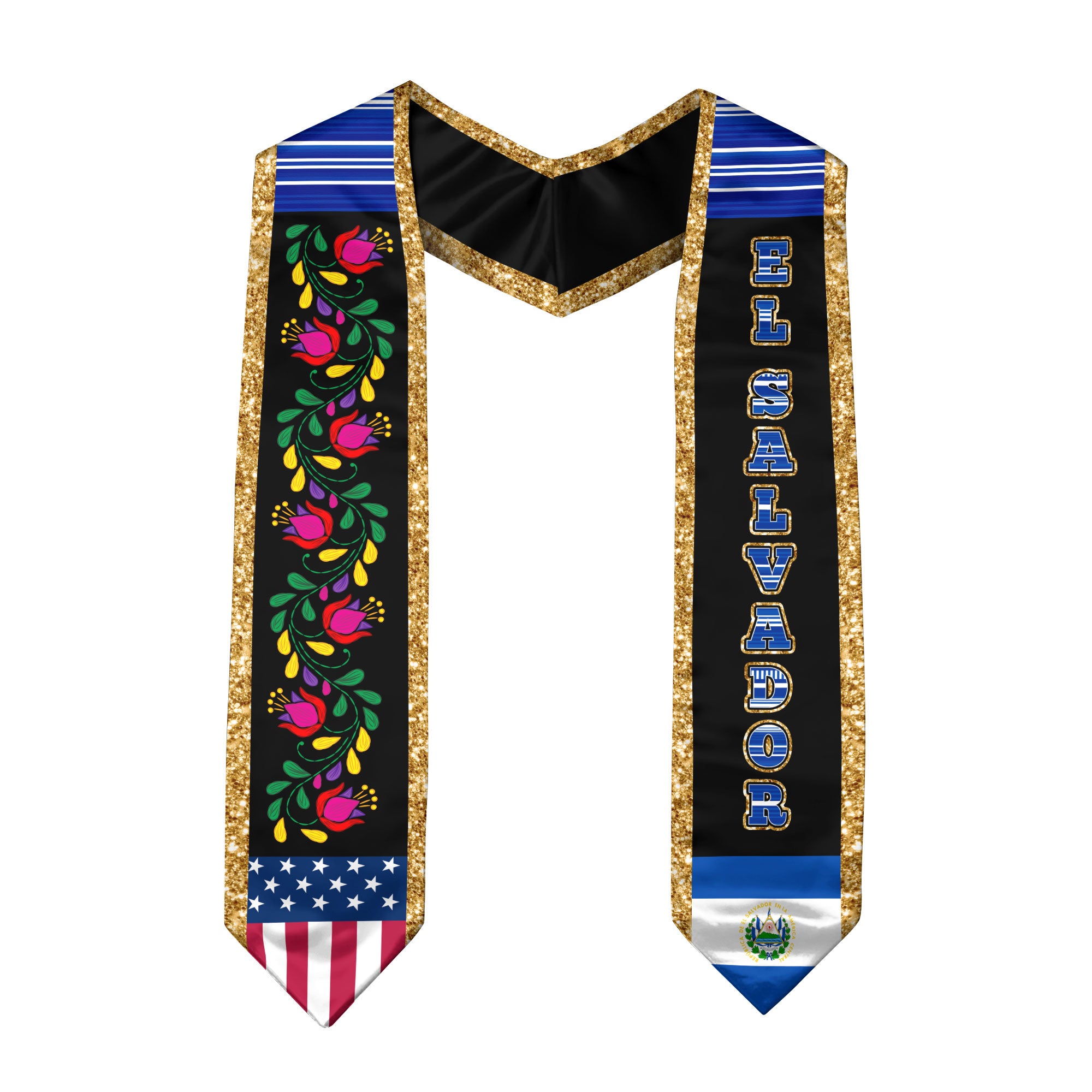 El Salvador Graduation Stole, Salvadoran Flag Accent, Graduation Sash 2026, Class of 2026