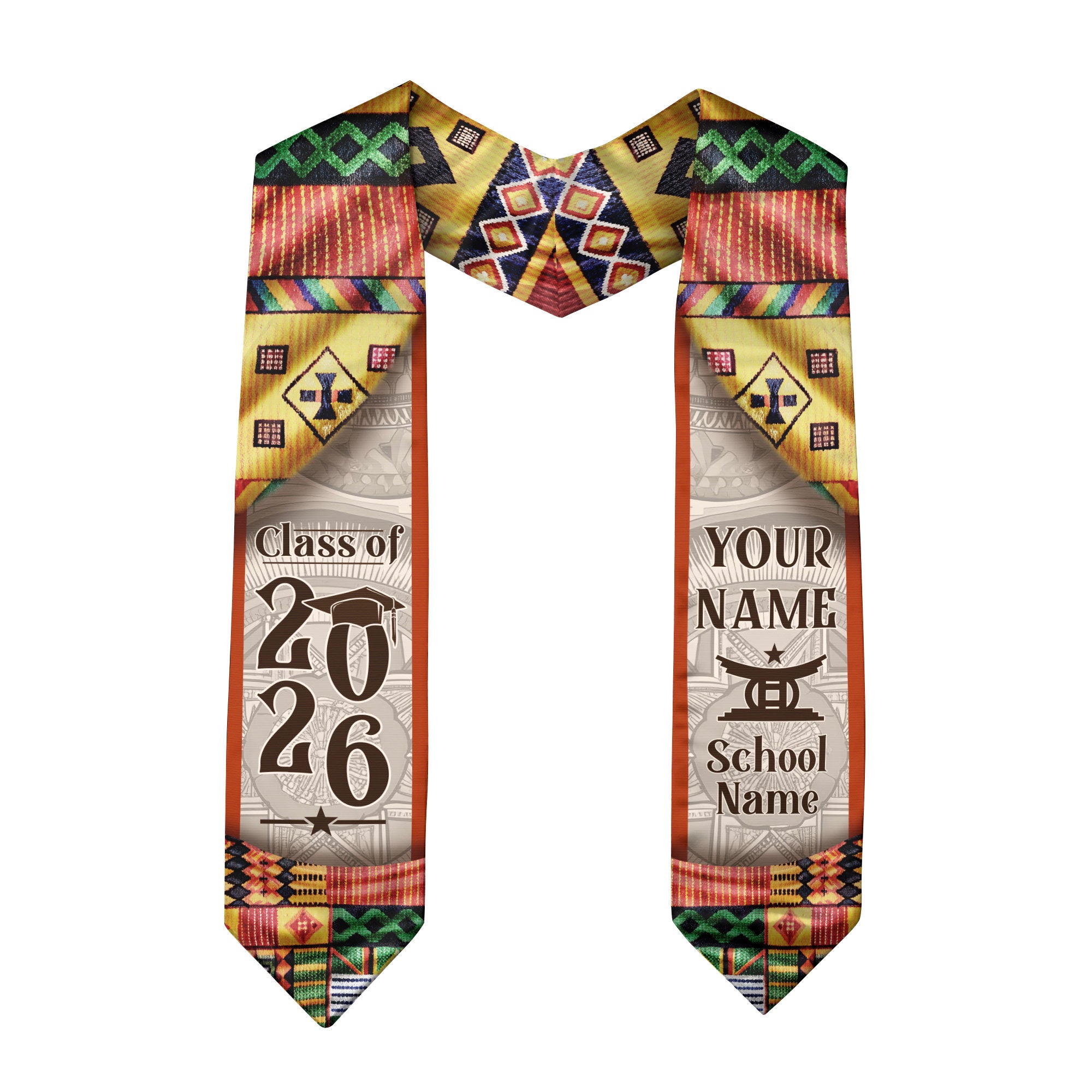 African Graduation Sash 2026, African American Flag Graduation Stole, African Stole