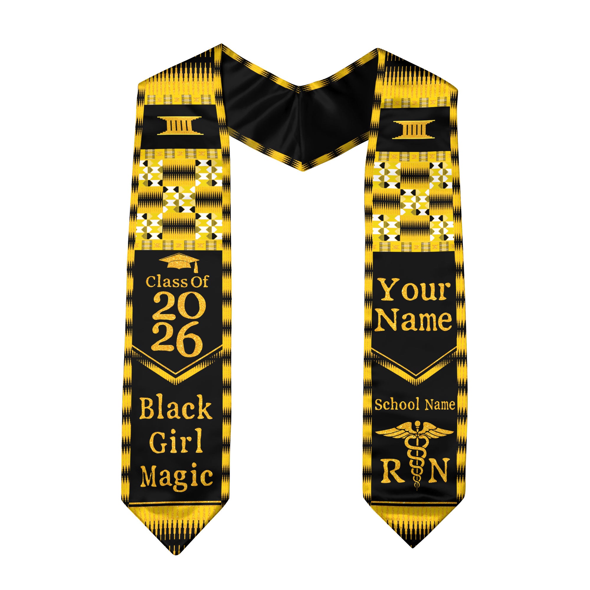 Customized African Nursing Graduation Stole, Professional RN BSN Sash 2026