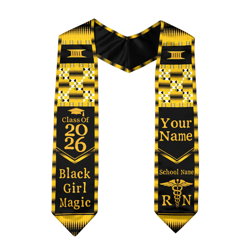 Customized African Nursing Graduation Stole, Professional RN BSN Sash 2026