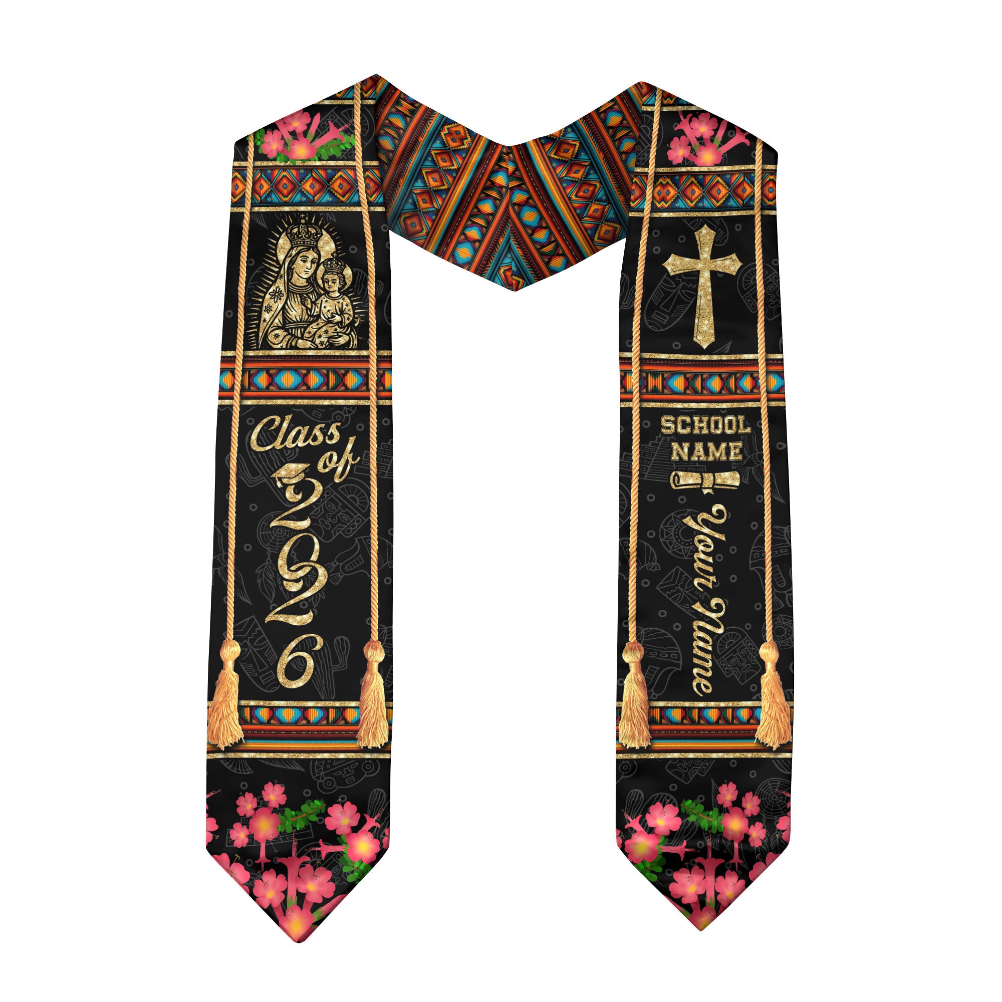 Peruvian Flag Graduation Stole 2026, Peru Sash for Grads, Personalized Trim Option 2026