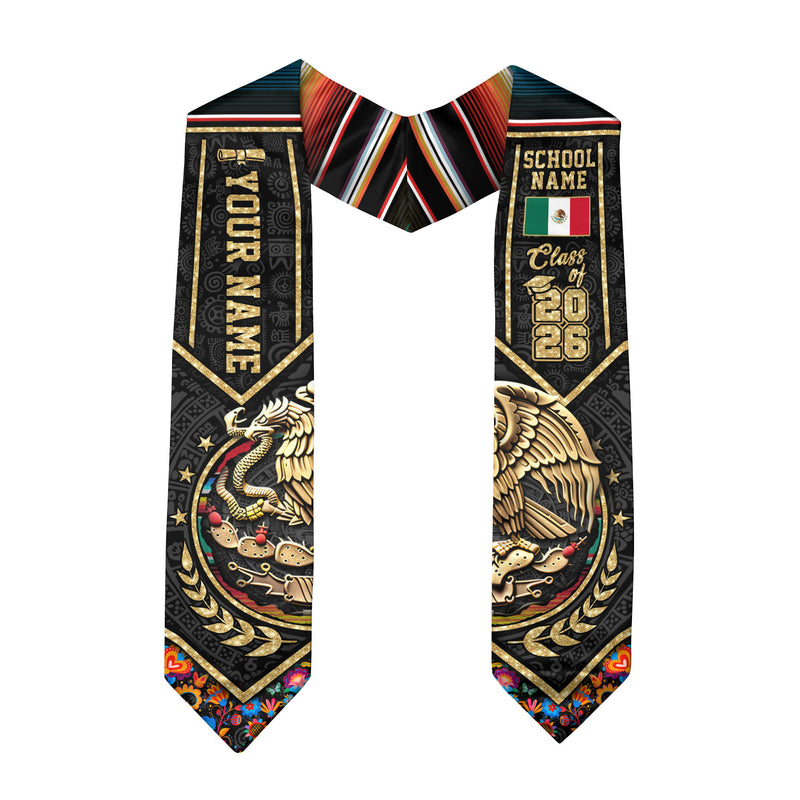 Mexican Graduation Sash 2026, Mexico Graduation Stole, Mexican American Flag