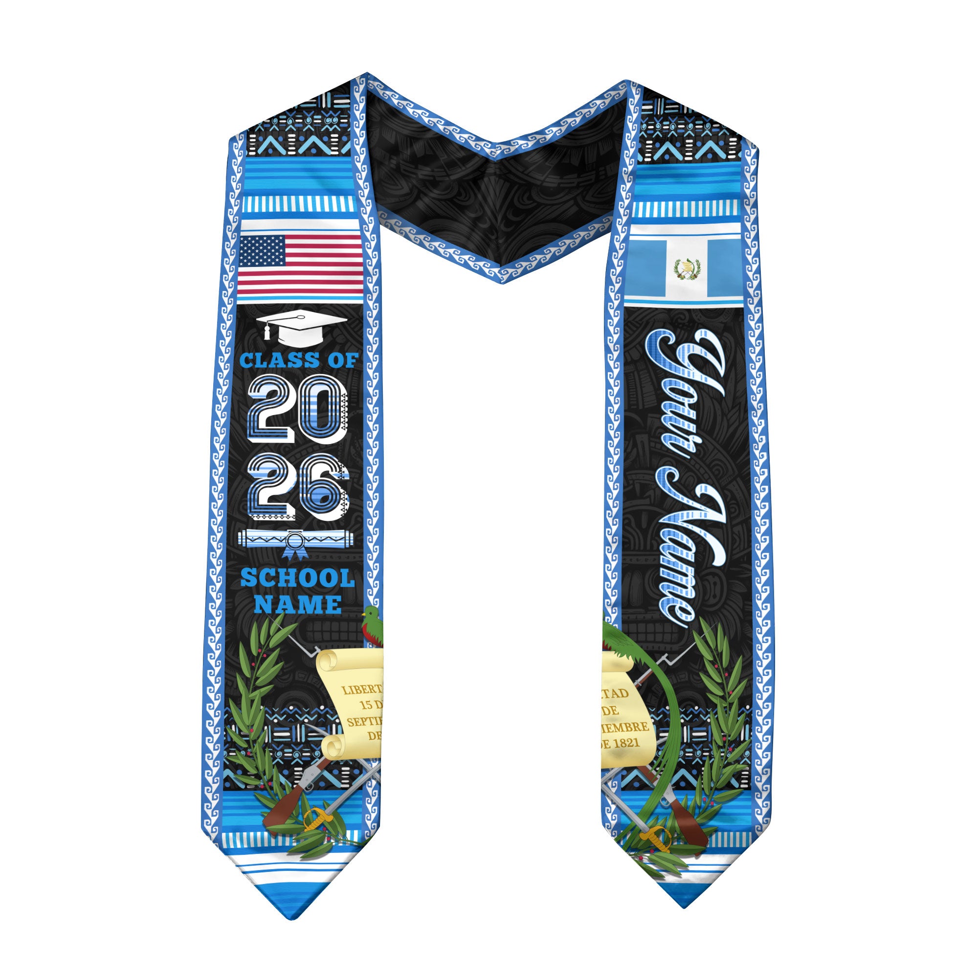 Guatemala Graduation Stole 2026, Guatemalan Flag Sash, Bespoke Touch for Class of 2026