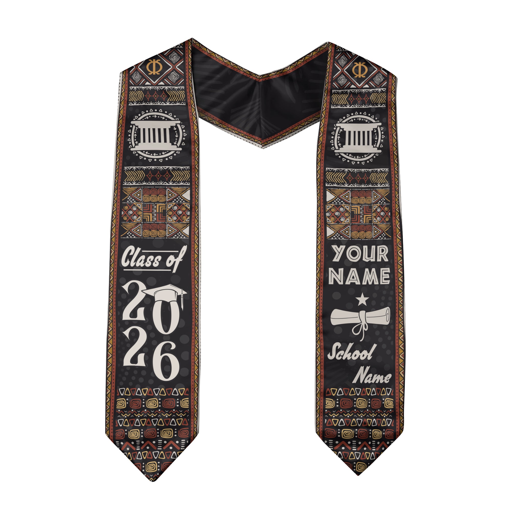 African Flag Graduation Sash 2026, Africa Stole, Signature Custom Finish for Graduates