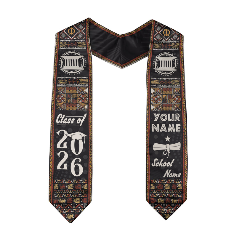 African Flag Graduation Sash 2026, Africa Stole, Signature Custom Finish for Graduates