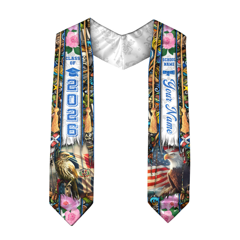 Dominican Graduation Sash 2026, Dominican Flag Graduation Stole, Custom Finish for Graduates