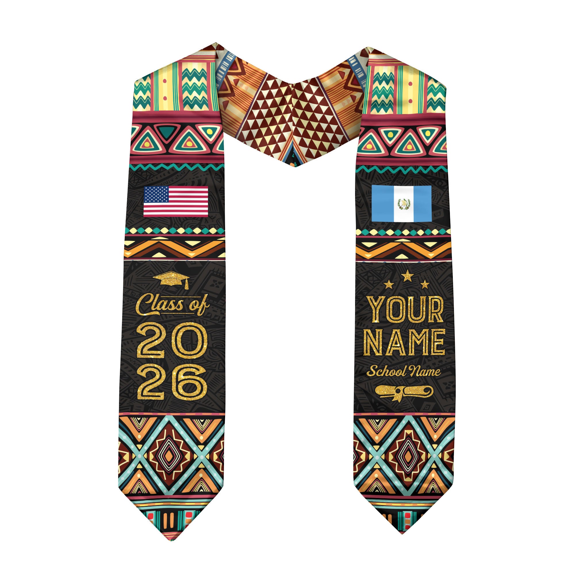 Guatemala Flag Graduation Stole 2026, Guatemalan Stole Sash, Custom Detail Choice 2026