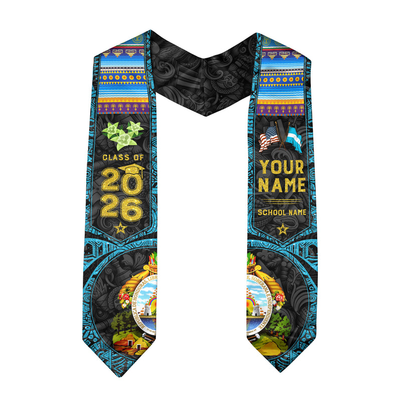 Honduras Graduation Sash 2026, Honduran Flag Graduation Stole, Personalized Detail