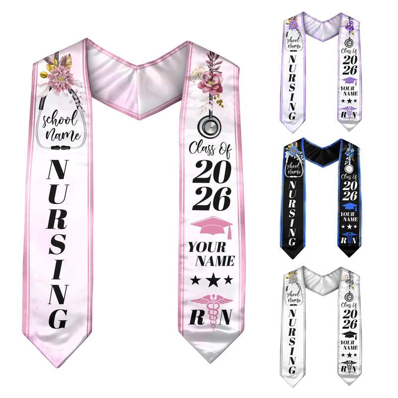 Custom Nursing Stole 2026 for Nurses, RN Graduation Sash, Keepsake for Class of 2026