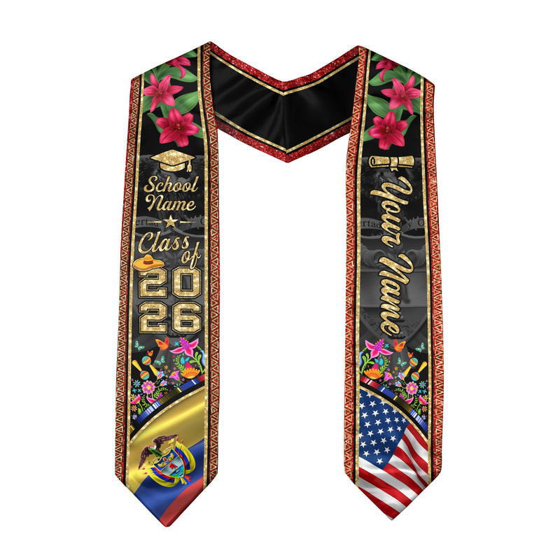 Colombia Graduation Sash 2026, Colombian Flag Stole, Signature Finish for Graduates