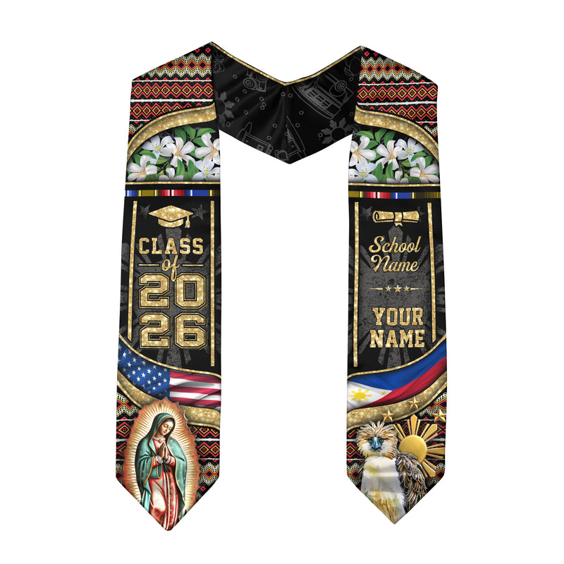Filipino Graduation Sash 2026, Philippines Flag Graduation Stole, Tailored Detail for Grads