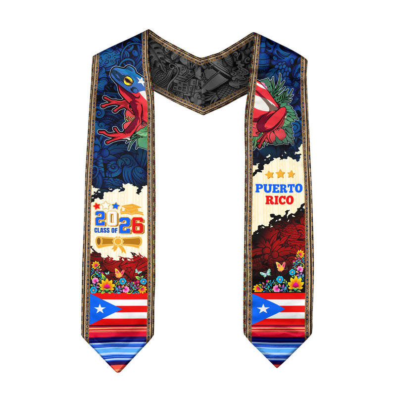 Puerto Rico Graduation Stole 2026, Puerto Rican Flag Graduation Sash, Signature Detail