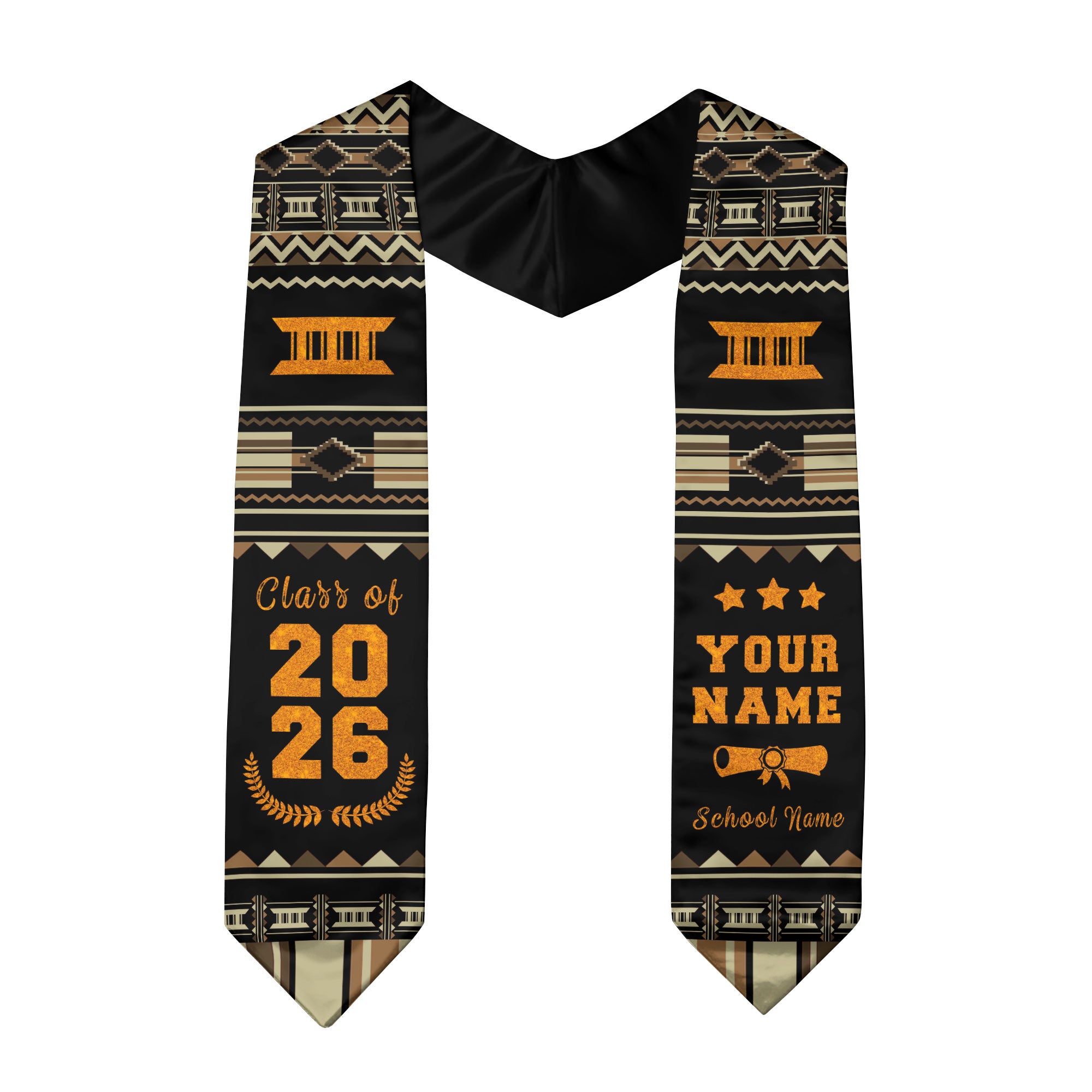 Africa Flag Graduation Stole 2026, Africa Graduation Sash, Signature Detail for Graduates
