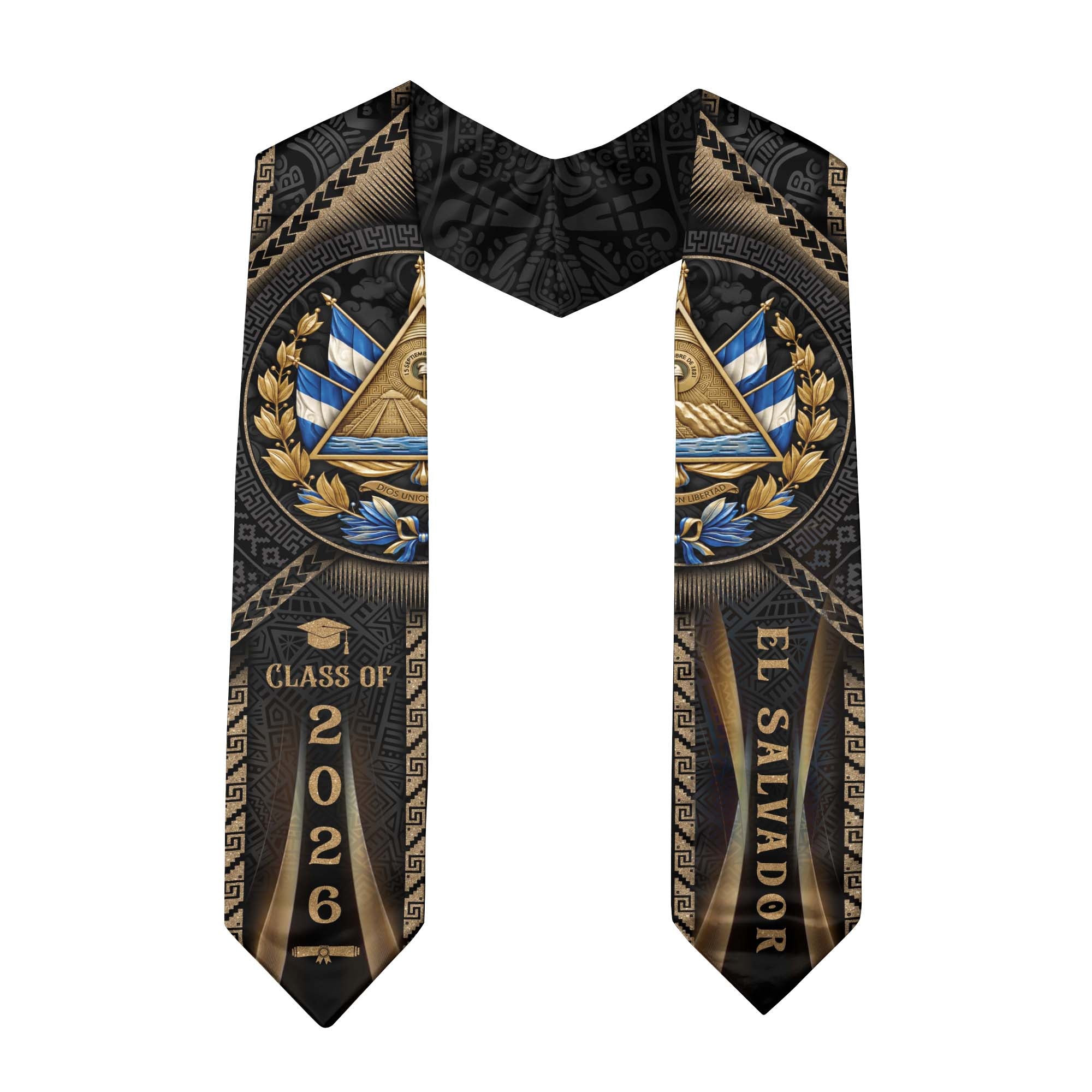 El Salvador Graduation Stole 2026 - Coat of Arms Heritage Sash Class of 2026