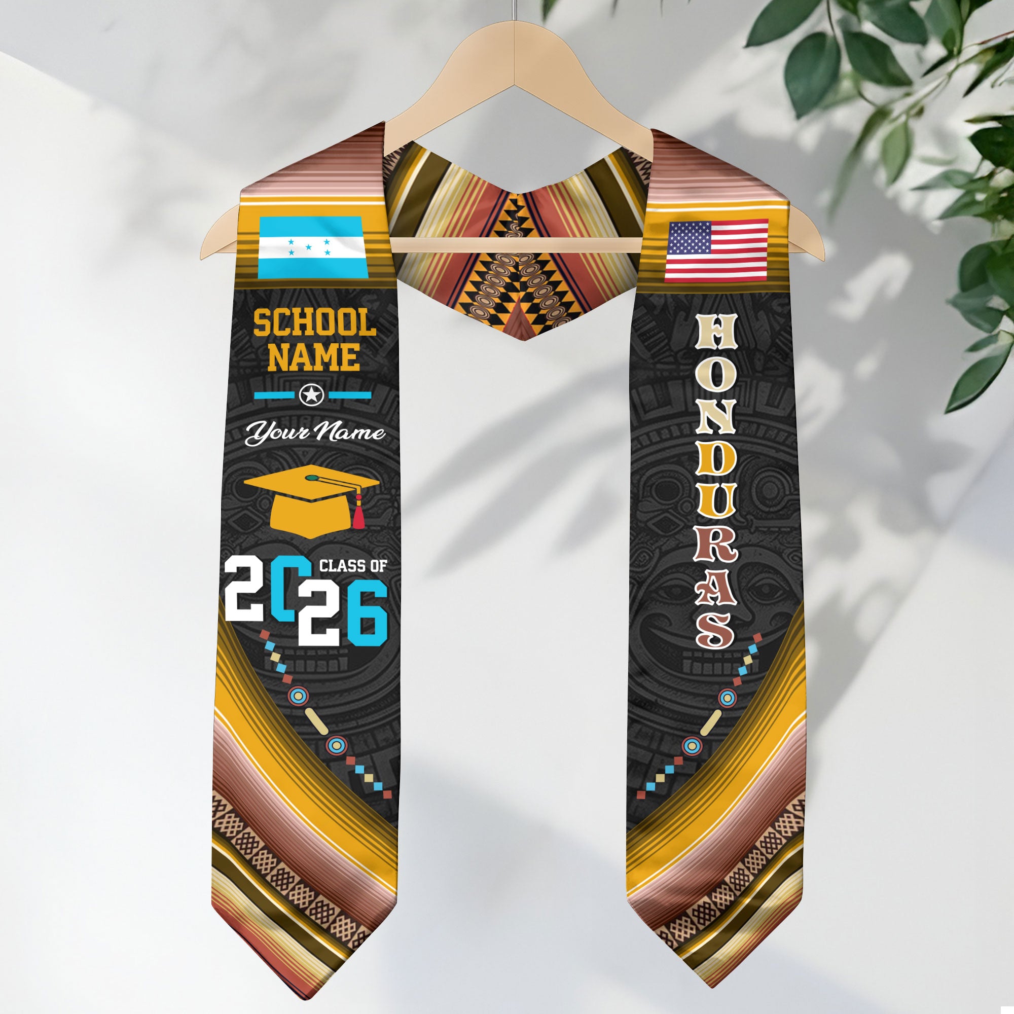 Honduras Flag Graduation Stole 2026, Honduran Grad Sash, Custom-Ready Gift Stole