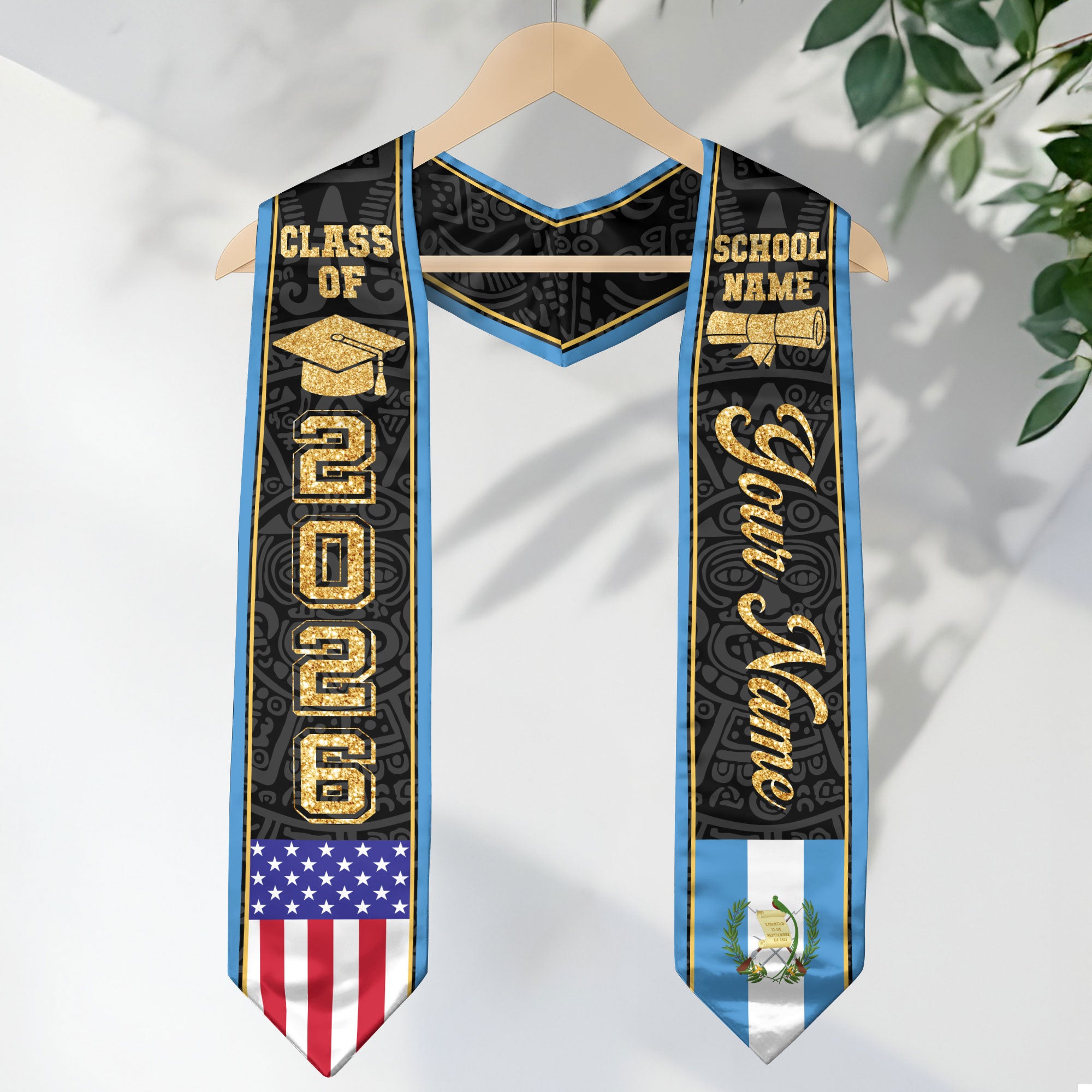 Guatemalan Flag Graduation Stole 2026, Guatemala Stole Sash, Custom Accent for Graduates