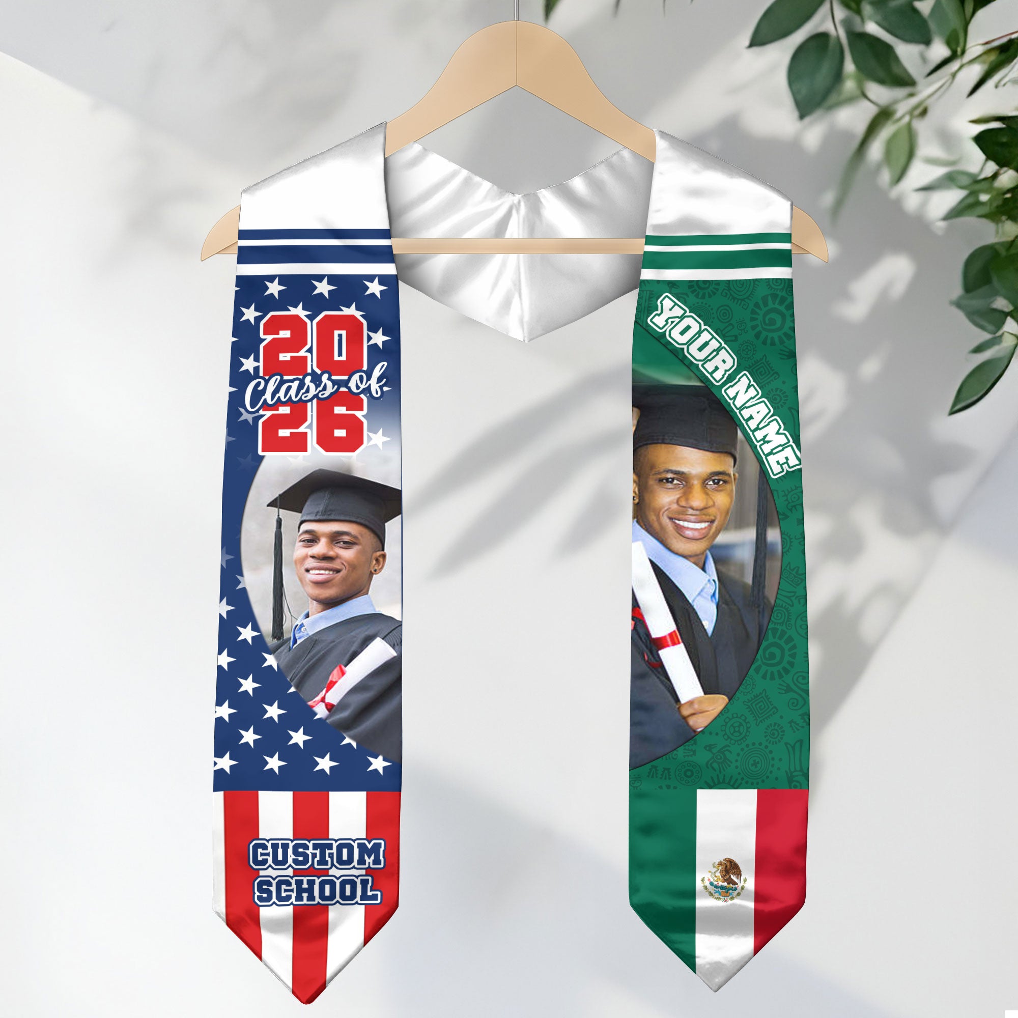 Mexico Graduation Sash, Mexican Flag Graduation Stole 2026, Stole Mexican