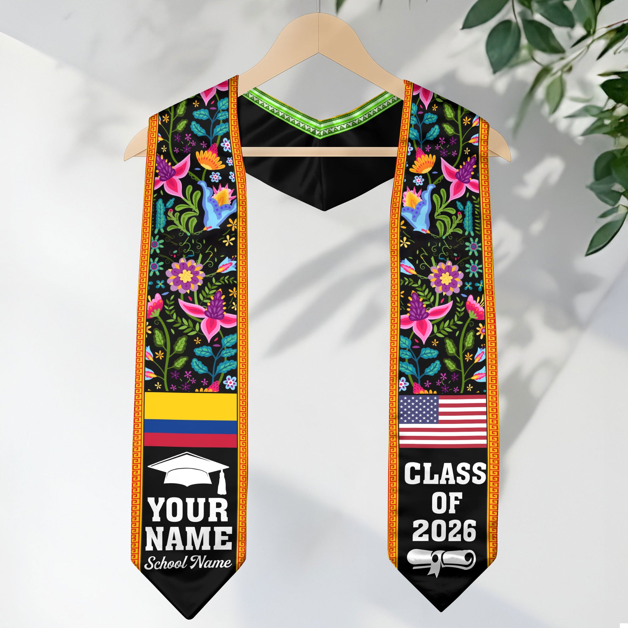 Customized Colombia Graduation Stole, Colombia Custom, Colombian Flag Stole, Custom Graduation Sash 2026, Class of 2026