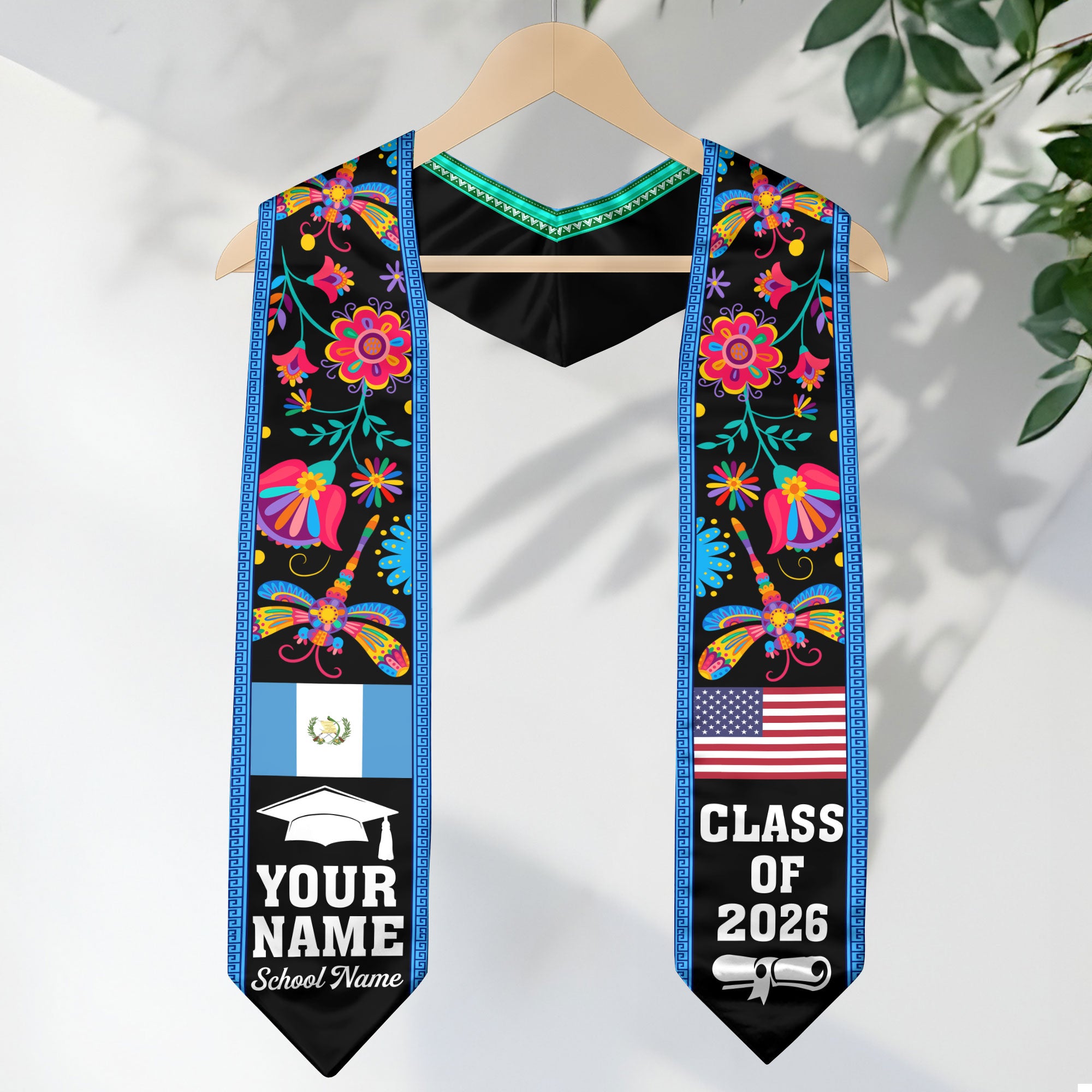 Customized Guatemala Graduation Stole, Guatemalan Flag Stole, Custom Graduation Sash 2026, Class Of 2026