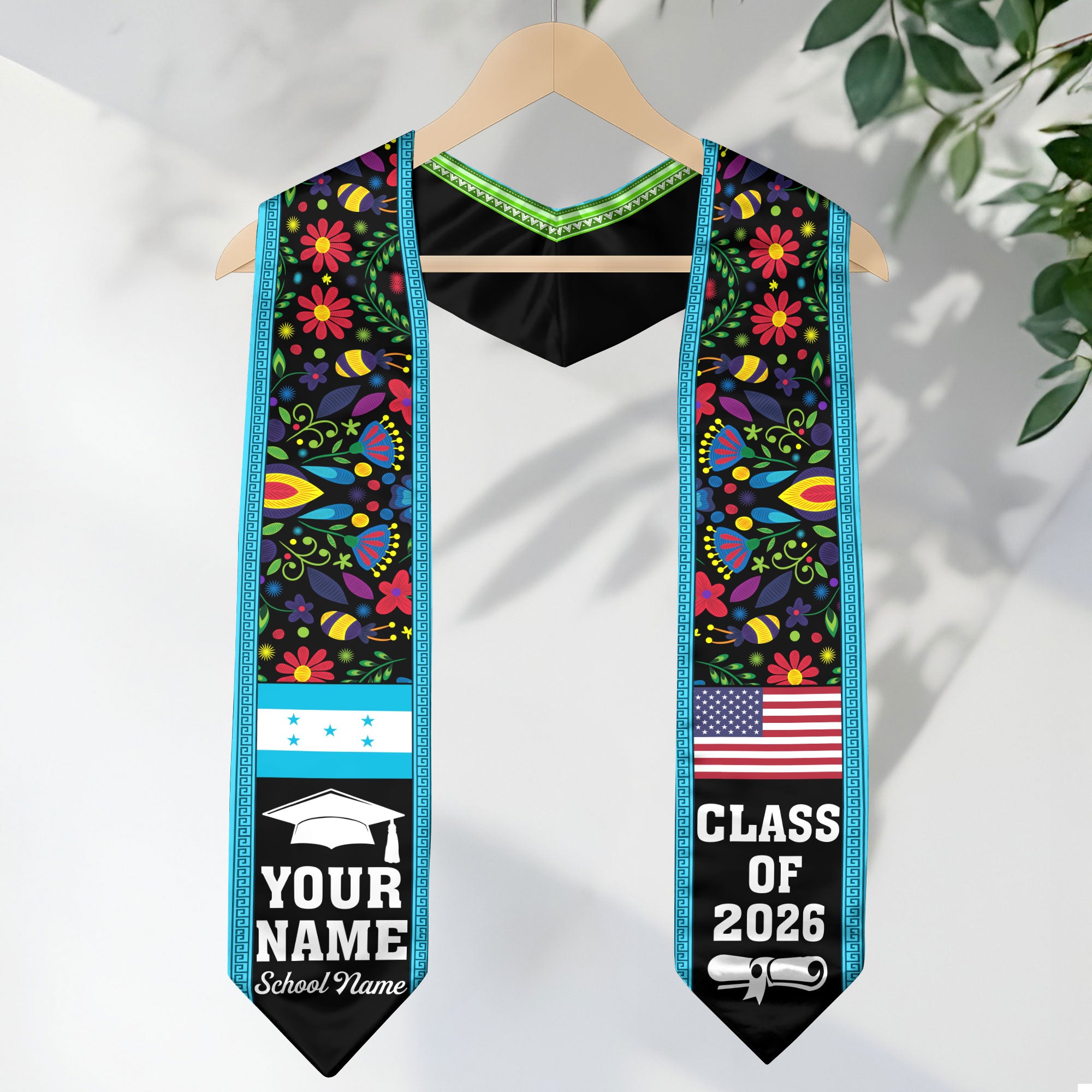 Honduras Graduation Stole 2026, Honduran Flag Sash, Custom Detail Option