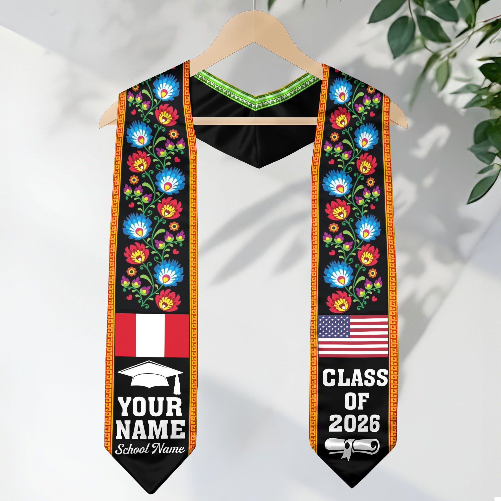 Customized Peru Graduation Stole, Peru Custom, Peruvian Flag Stole, Custom Graduation Sash 2026, Class of 2026