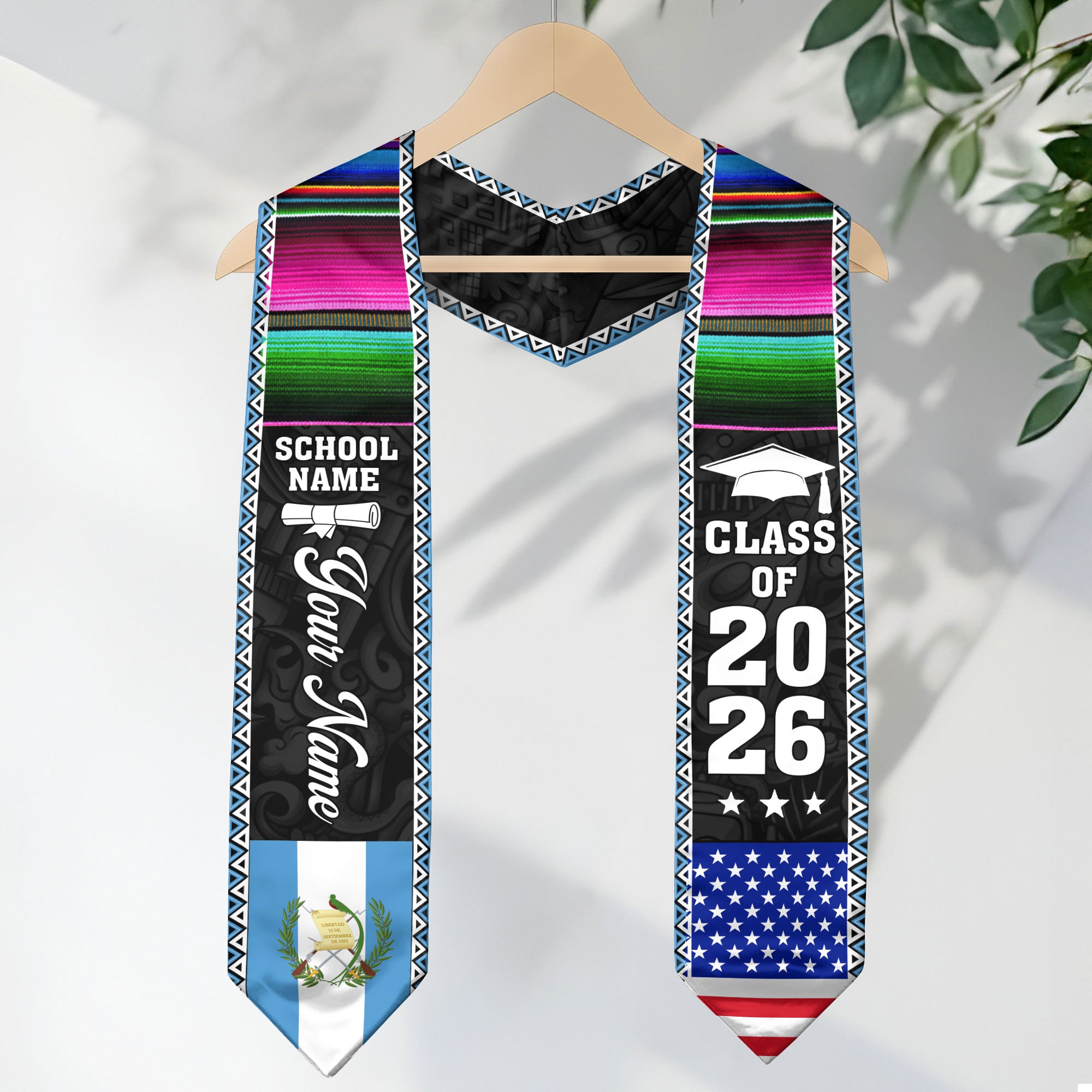 Customized Guatemala Graduation Stole, Guatemala Flag Graduation Sash, Custom Stole for Graduation 2026, Class Of 2026