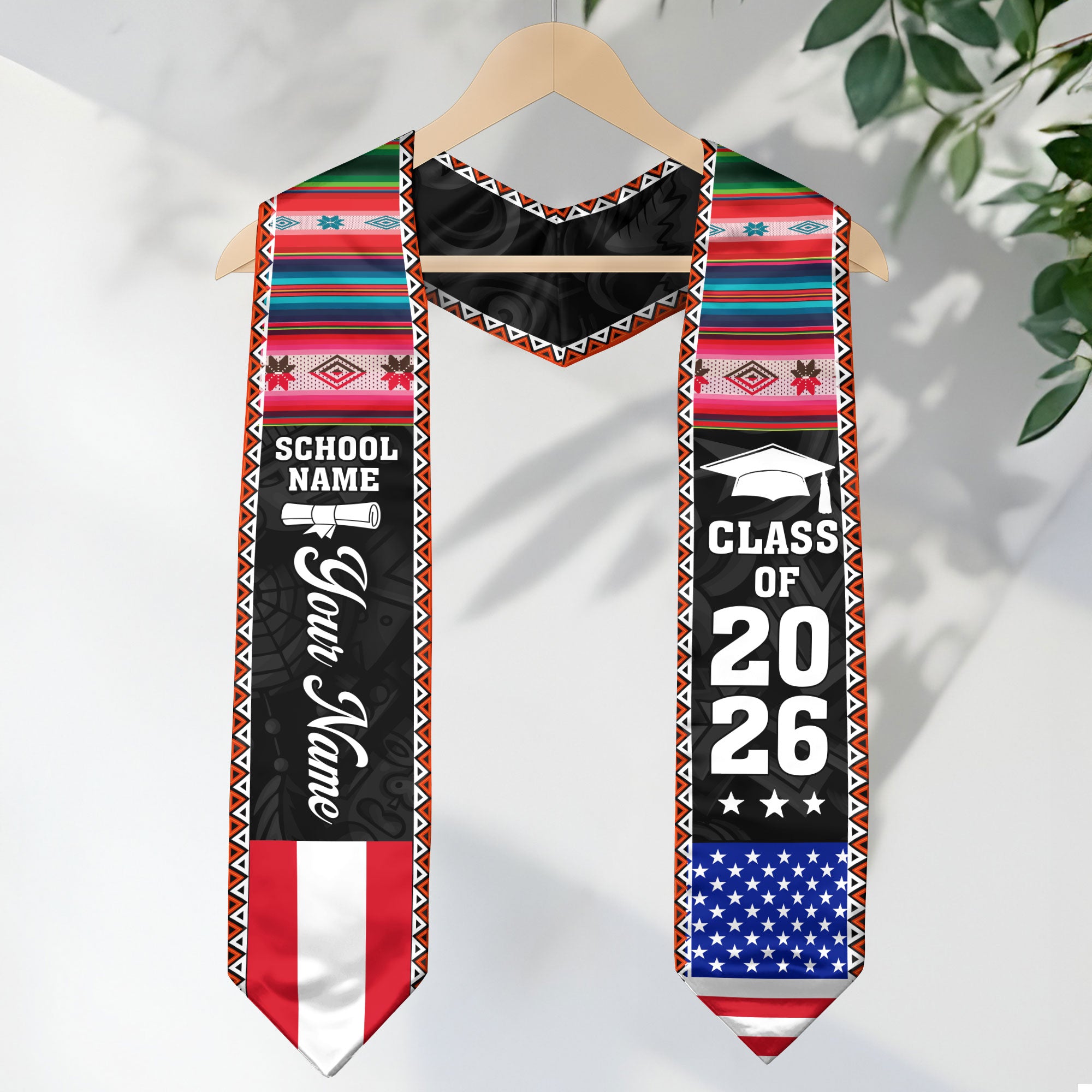 Customized Peru Graduation Sash, Peru Flag Graduation Stole, Personalized Graduation Accessory 2026