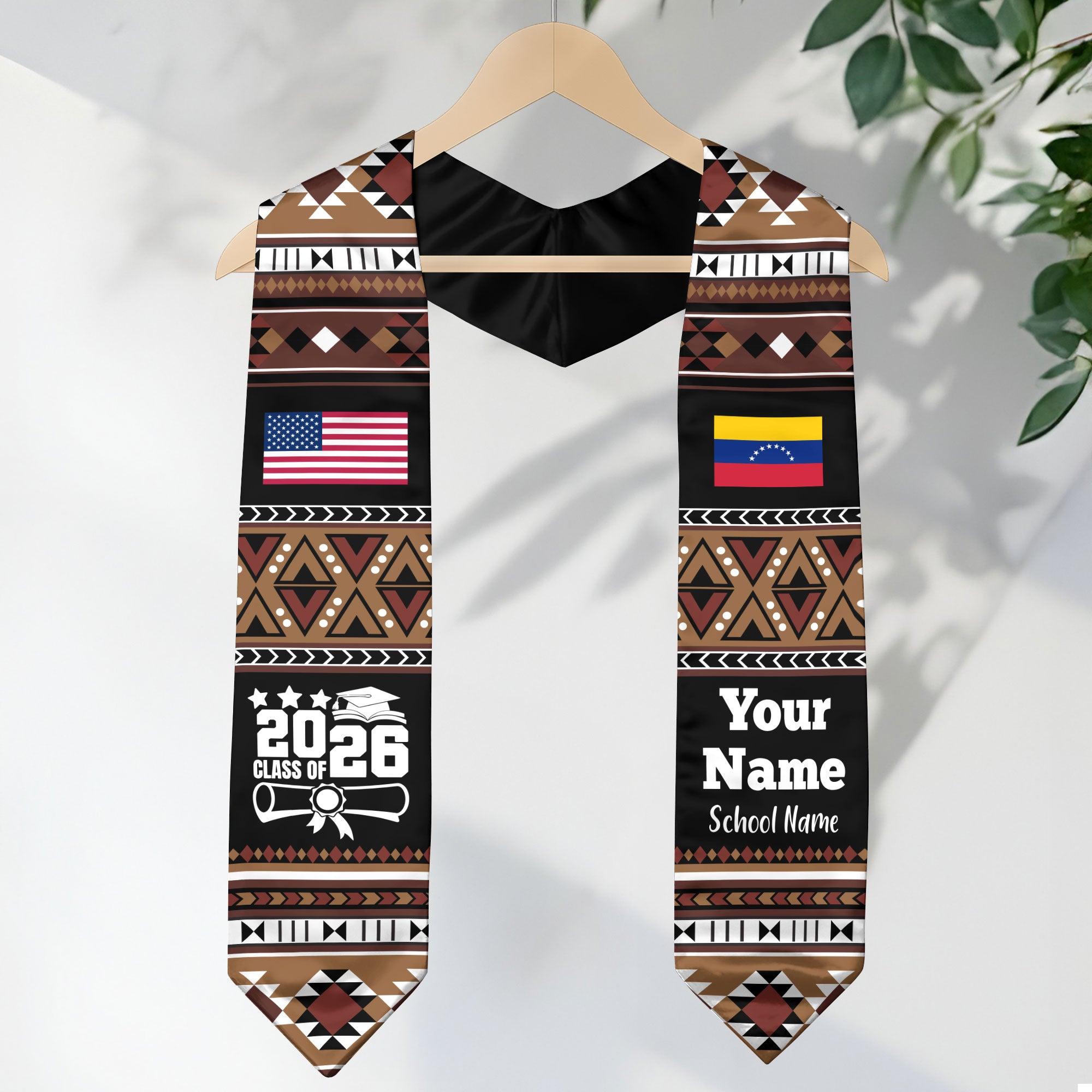 Customized Venezuela Graduation Stole Featuring National Flag Motif, Graduation Sash for Class of 2026