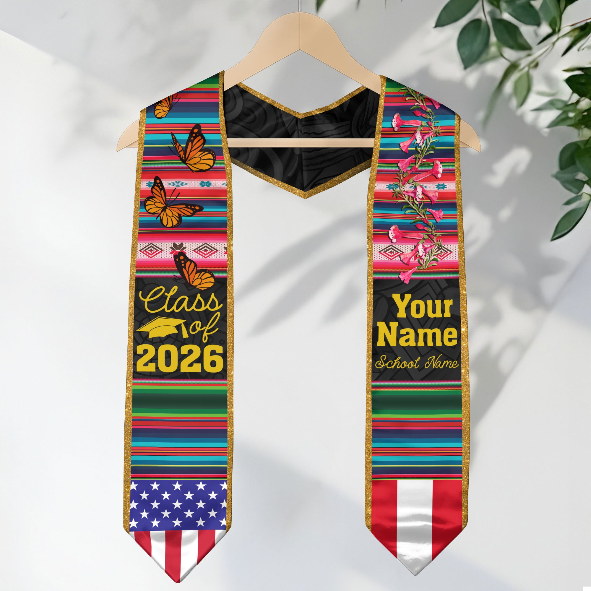 Customized Peru Graduation Stole, Peruvian Flag Design, Graduation Sash 2026, Class of 2026