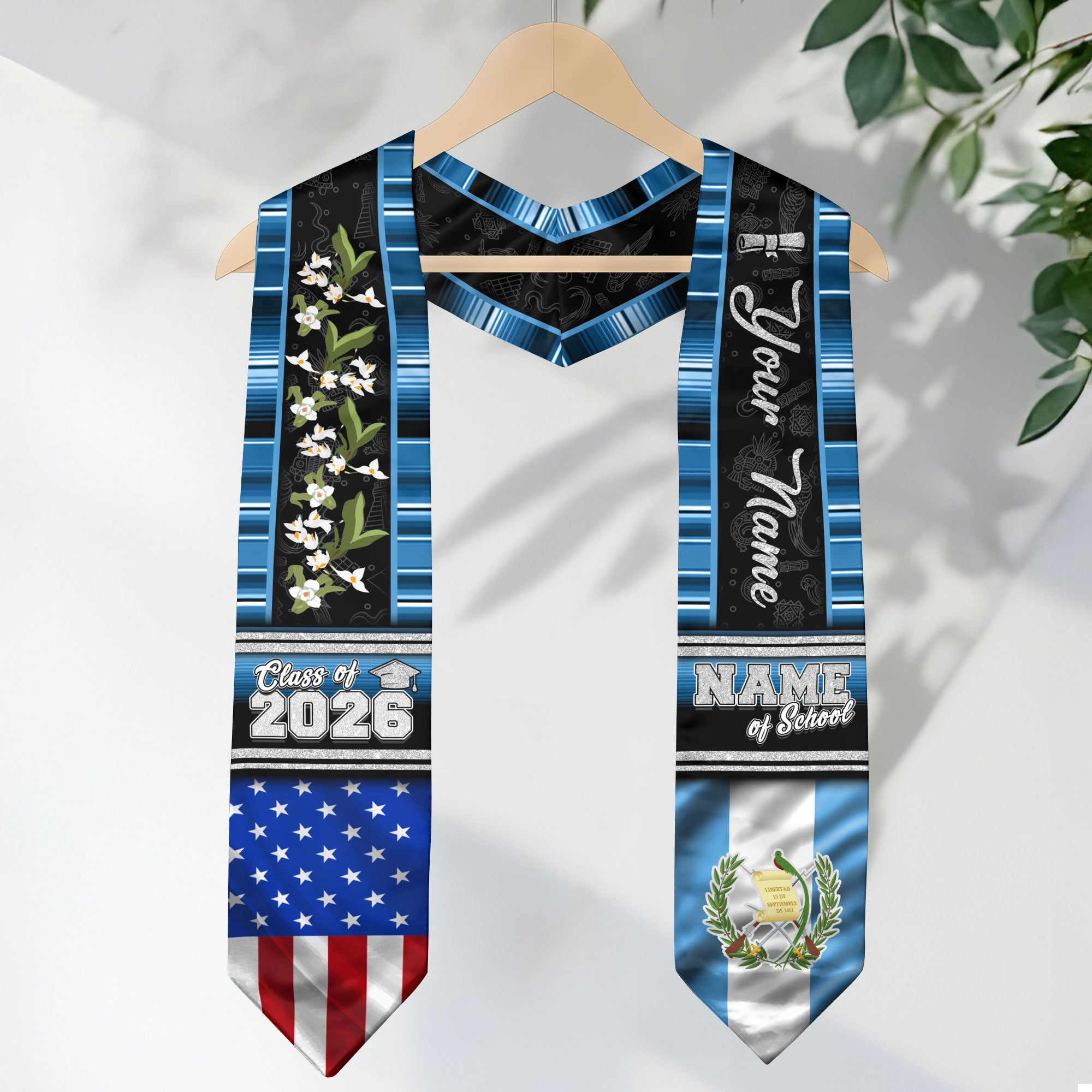 Guatemala Graduation Sash, Guatemala Flag Graduation Stole 2026, Guatemala Stole