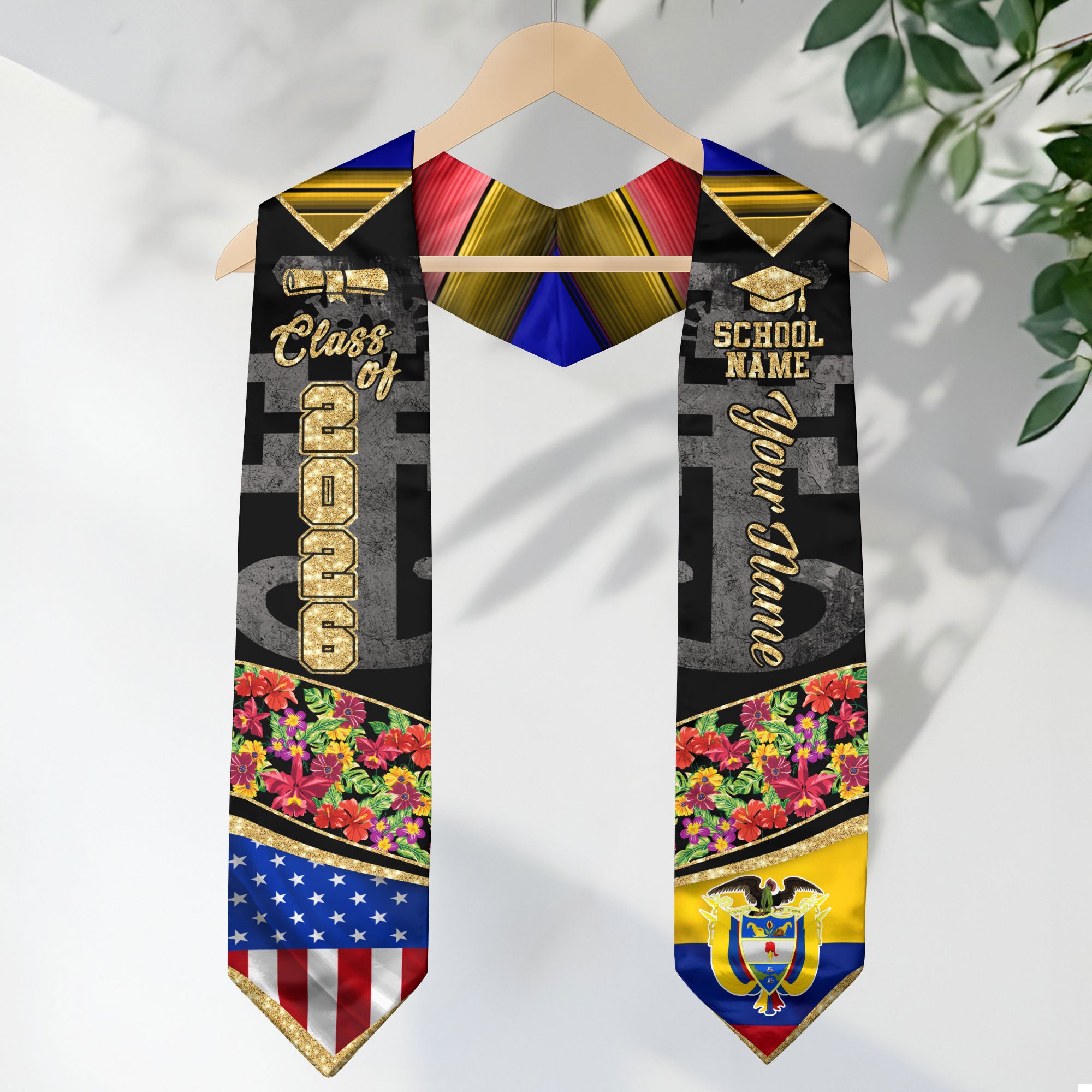 Colombian Graduation Sash 2026, Colombia Graduation Stole, Stole with Personalized Finish