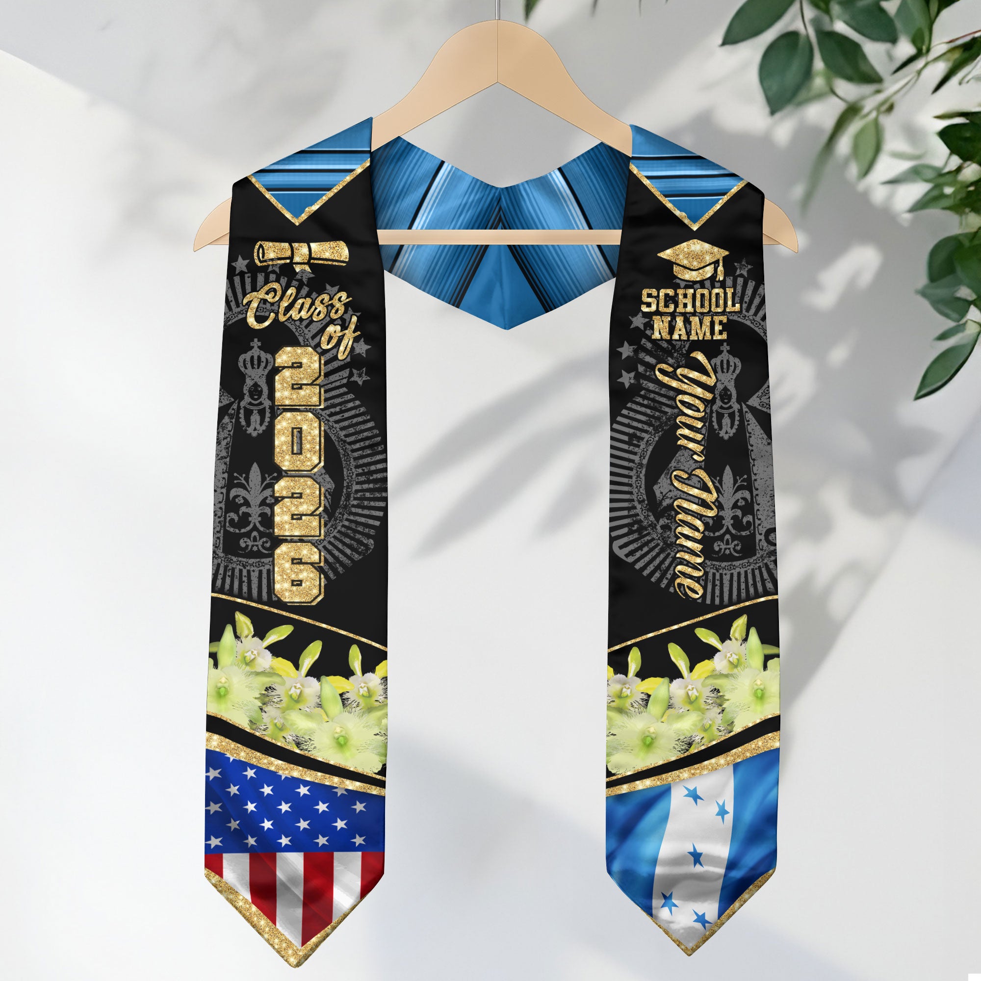 Honduras Graduation Sash 2026, Honduran Graduation Stole, Stole with Personalized Finish