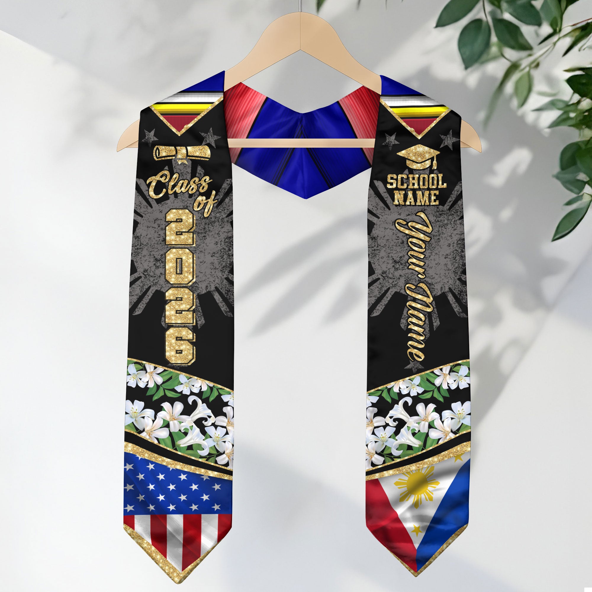 Philippines Graduation Sash 2026, Filipino Graduation Stole, Stole with Personalized Finish