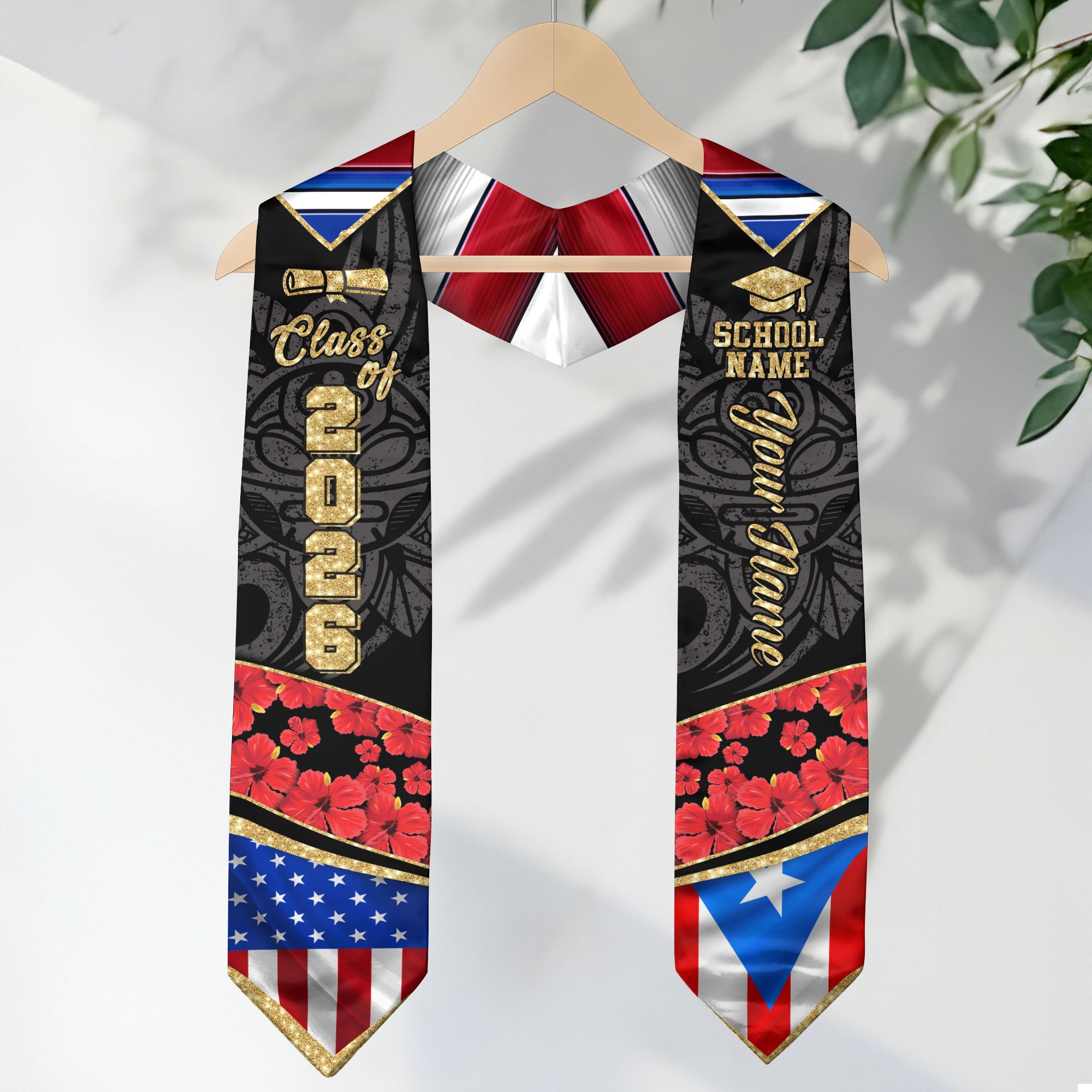 Puerto Rico Graduation Sash 2026, Puerto Rican Graduation Stole, Personalized Finish Stole