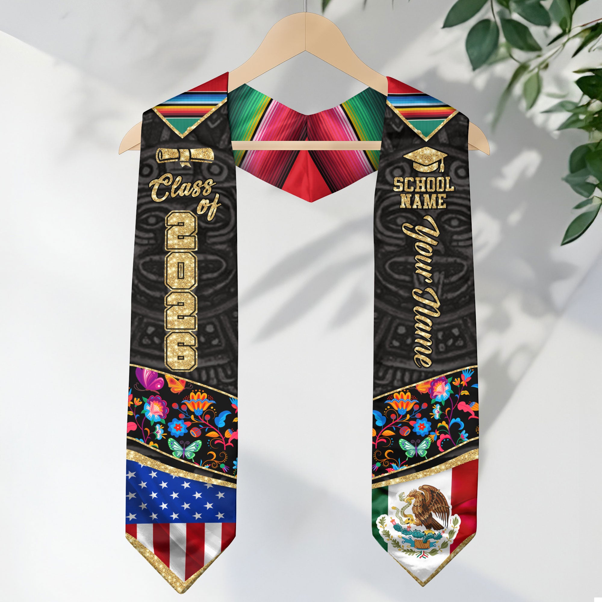 Mexican Graduation Sash 2026, Mexico Graduation Stole, Stole with Personalized Finish