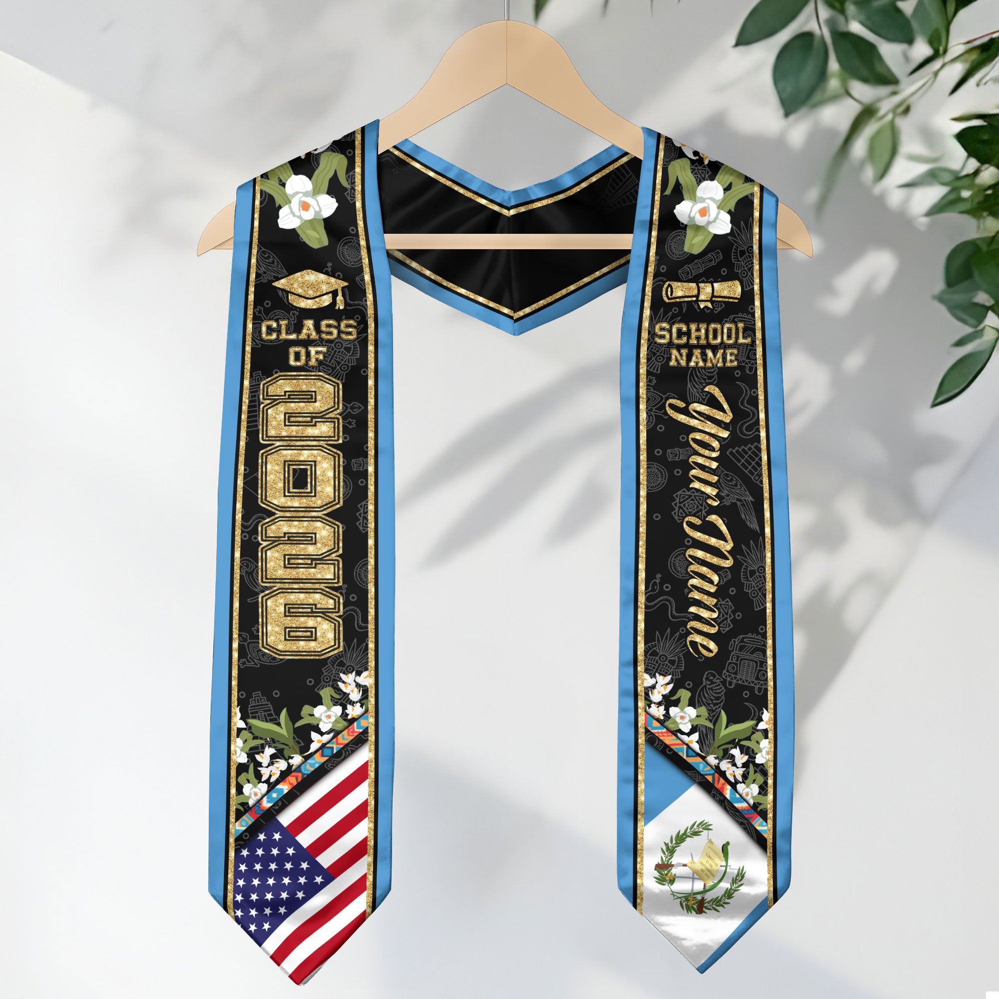 Guatemala Stole, 2026 Guatemala Flag Sash, Guatemala Graduation Stole