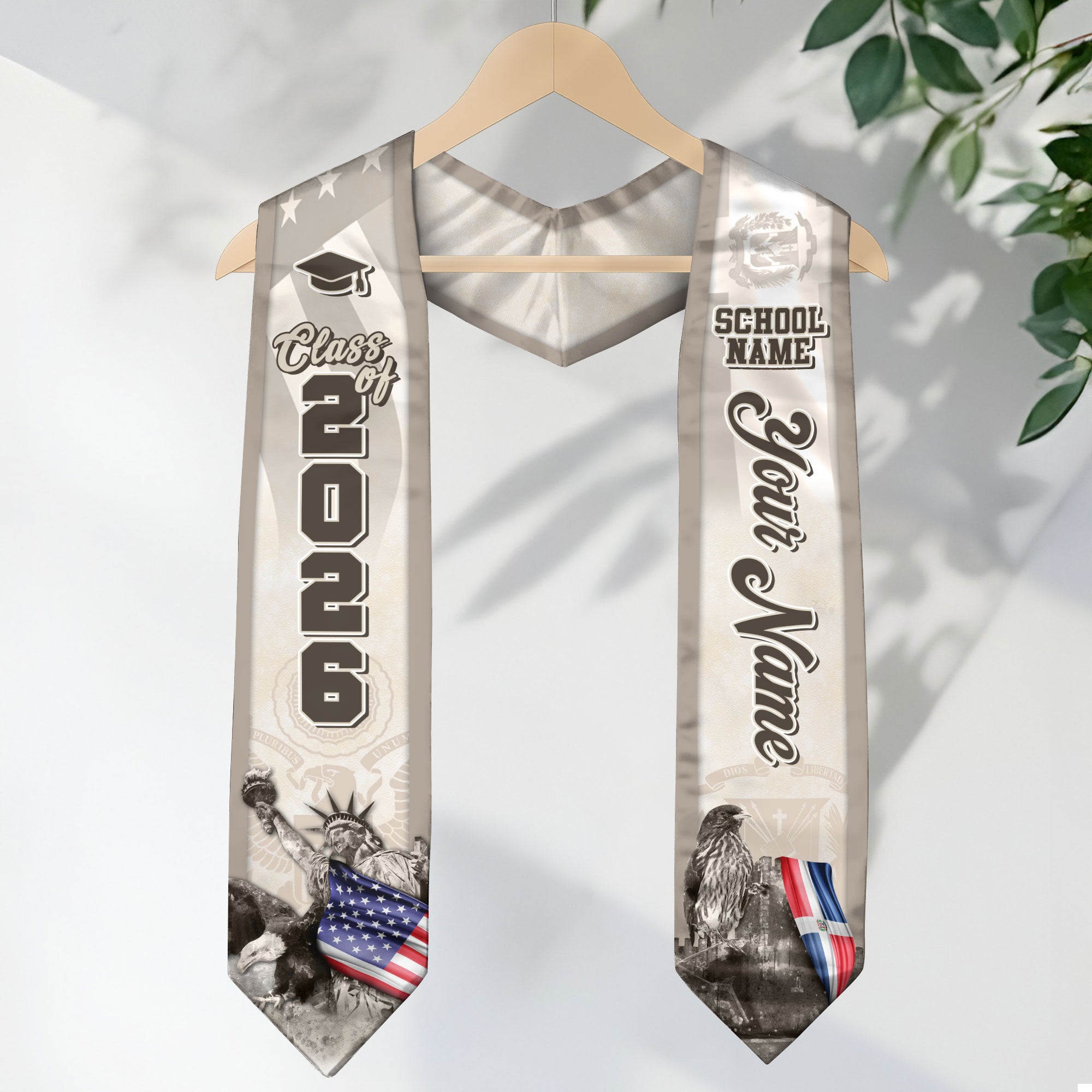 Dominican Flag Graduation Stole 2026, Dominican Stole Sash, Custom Touch for Class of 2026