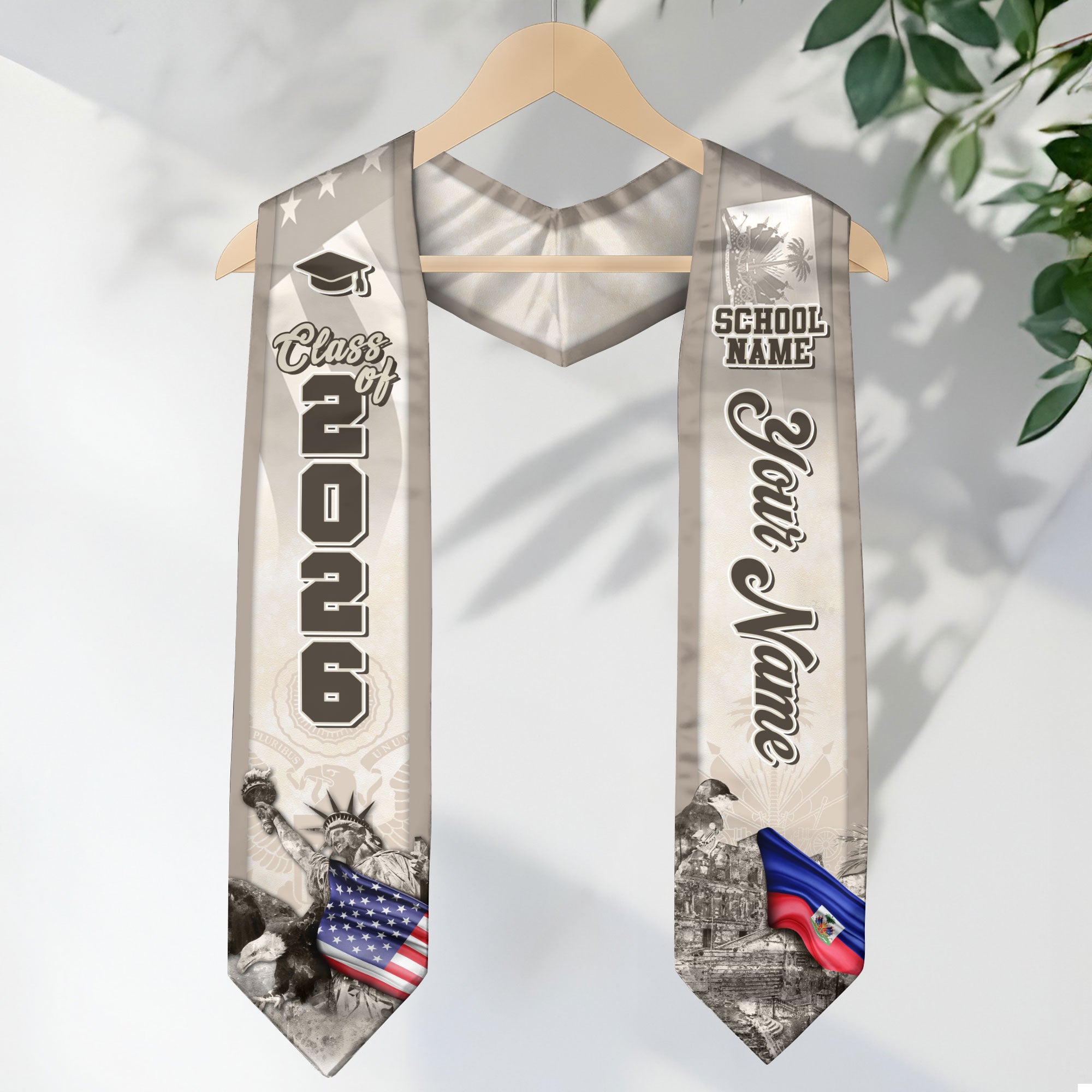 Haitian Flag Graduation Stole 2026, Haiti Stole Sash, Custom Touch for Class of 2026