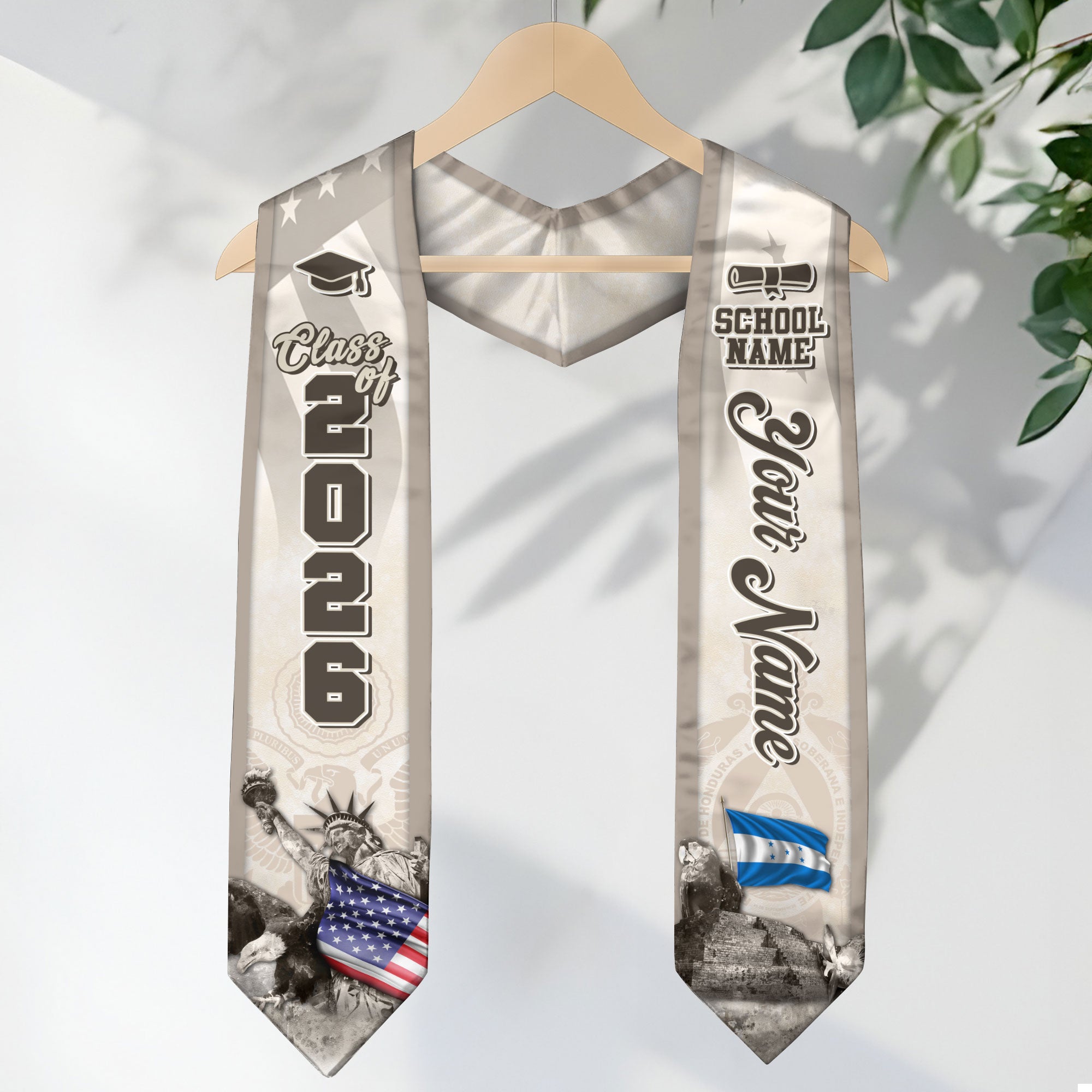 Honduran Flag Graduation Stole 2026, Honduras Stole Sash, Custom Touch for Class of 2026