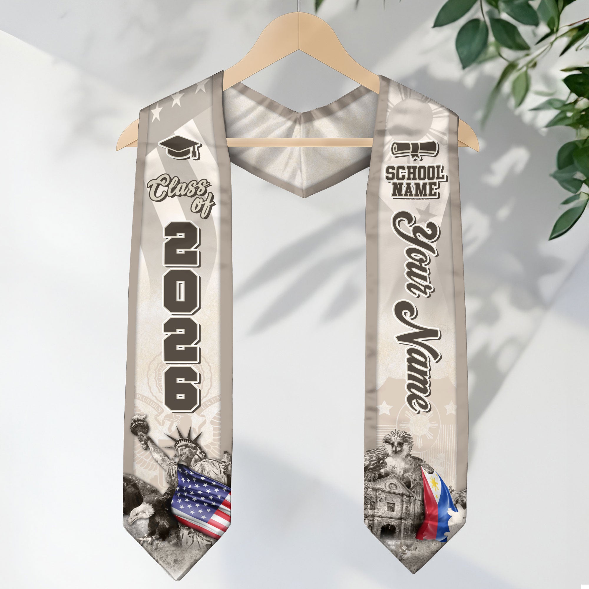 Filipino Flag Graduation Stole 2026, Philippines Stole Sash, Custom Touch for Graduates
