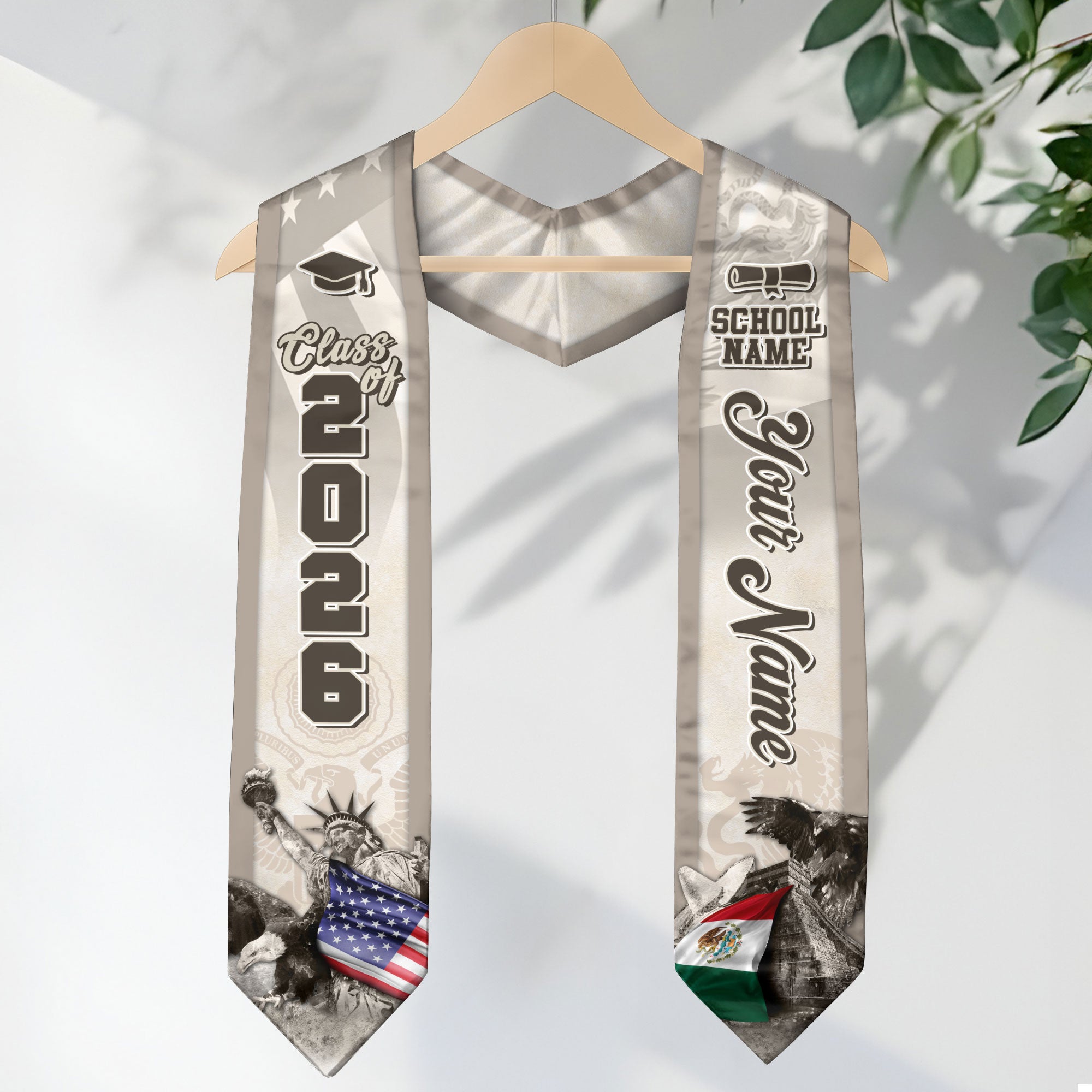 Mexican Flag Graduation Stole 2026, Mexico Stole Sash, Custom Touch for Class of 2026