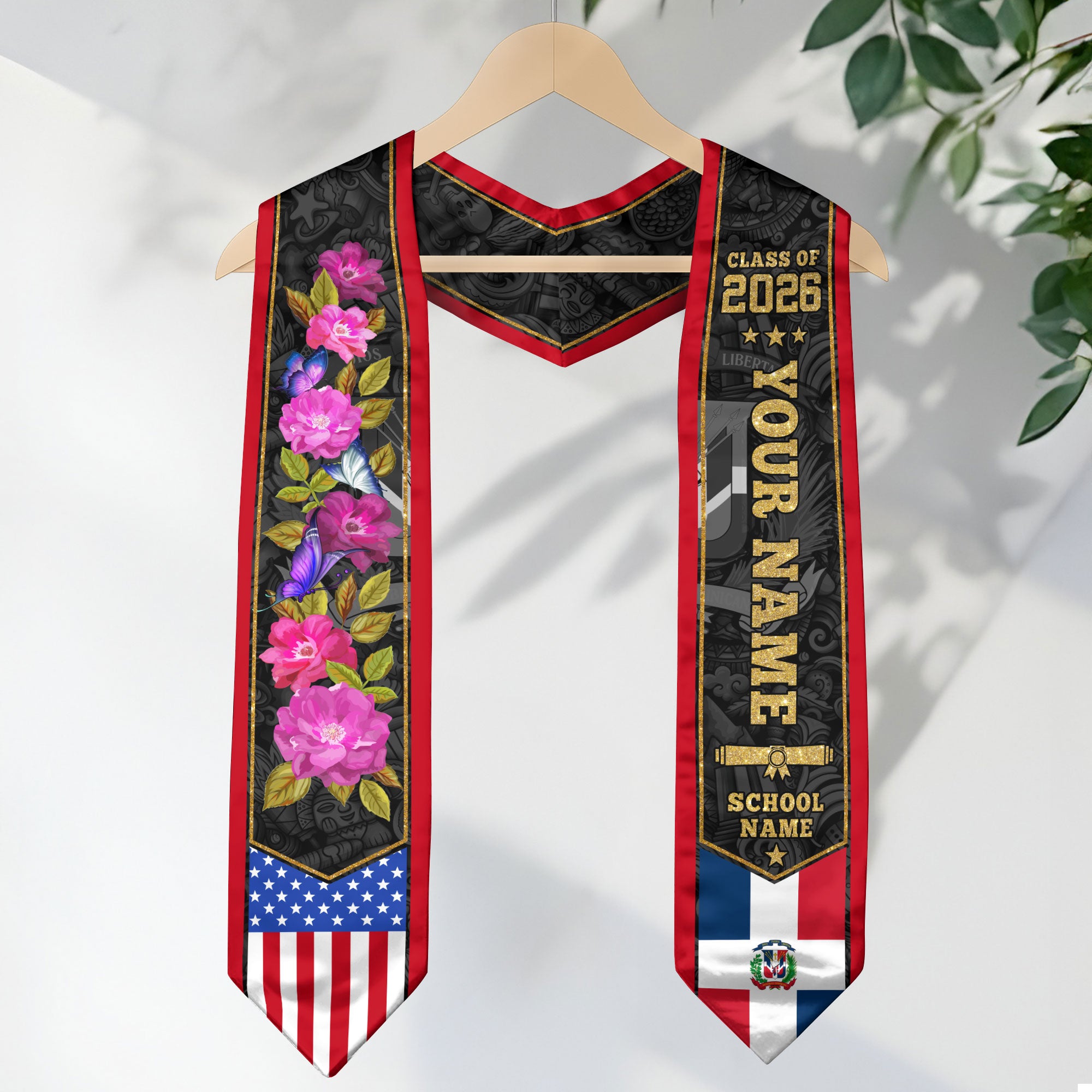 Dominican Graduation Sash, Dominican Flag Graduation Sash 2026, Dominican Stole